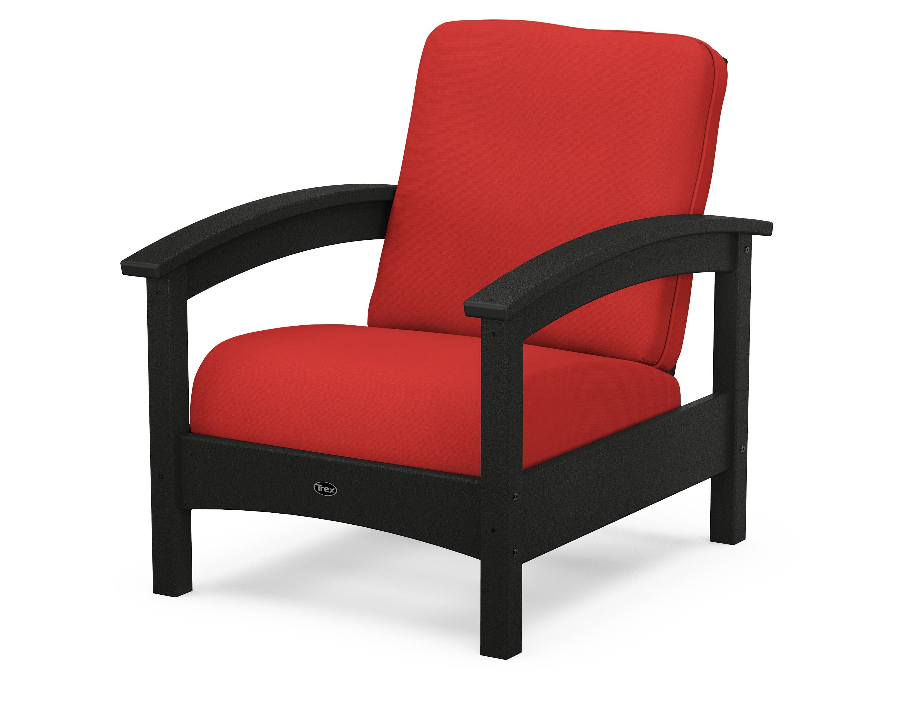 Rockport Club Chair in Charcoal Black / Crimson Linen