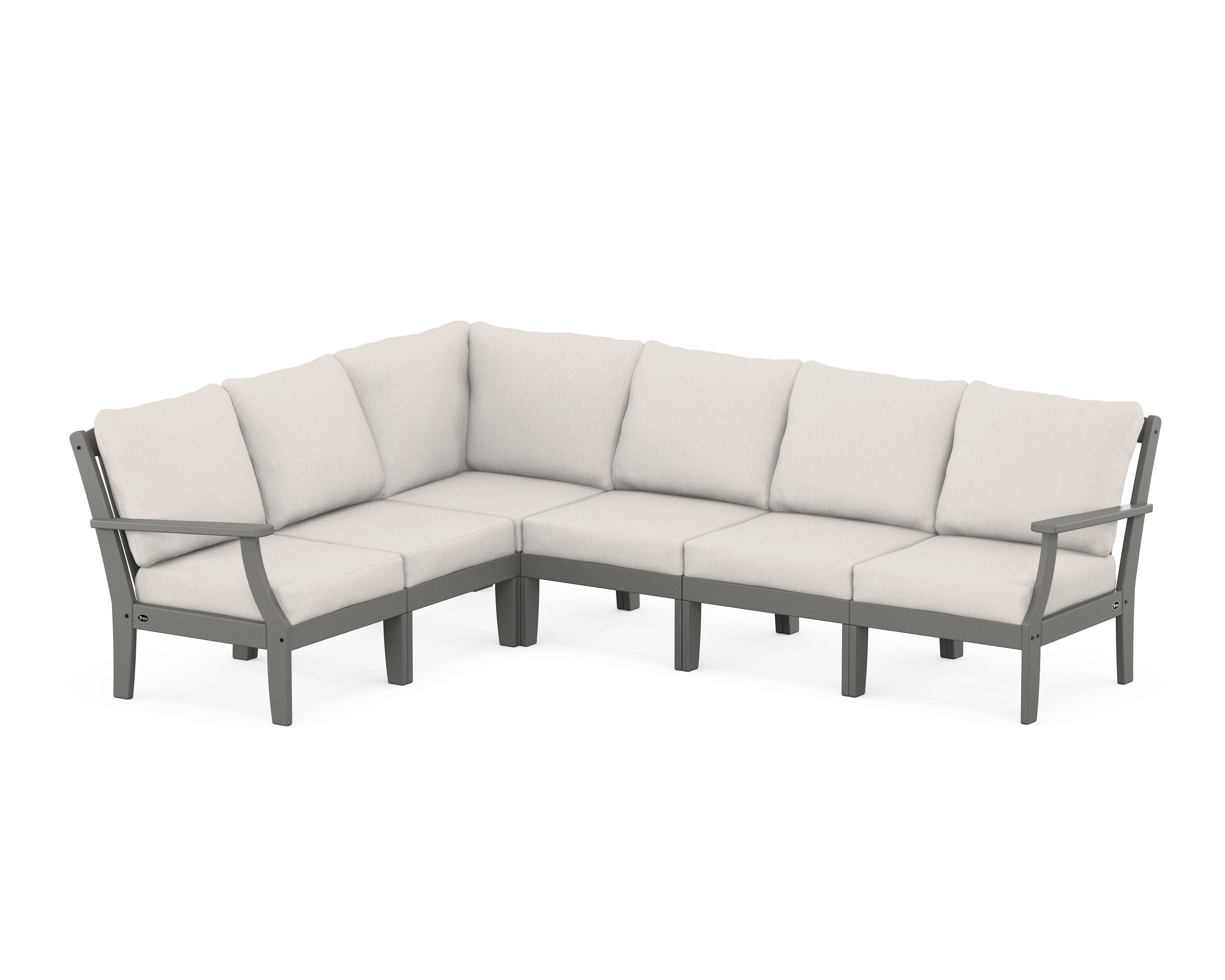 Yacht Club Modular 6-Piece Deep Seating Set in Stepping Stone / Cast Ash