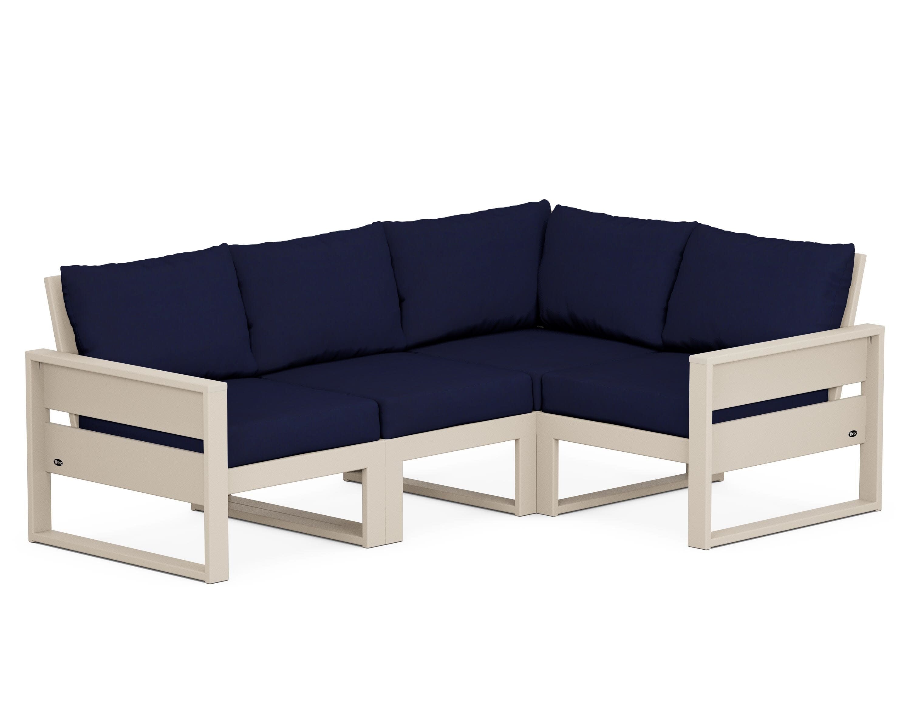 Eastport 4- Piece Sectional in Sand Castle / Navy