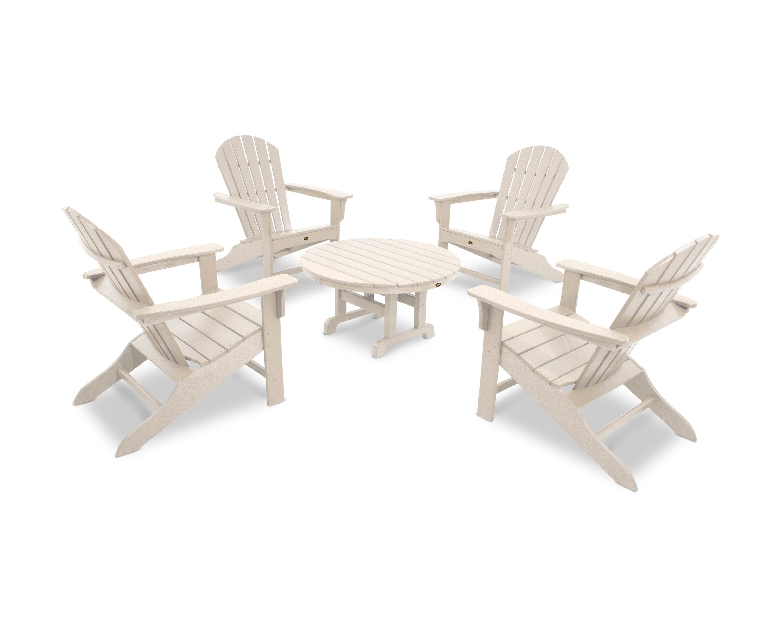 Yacht Club Shellback 5-Piece Adirondack Conversation Group in Sand Castle