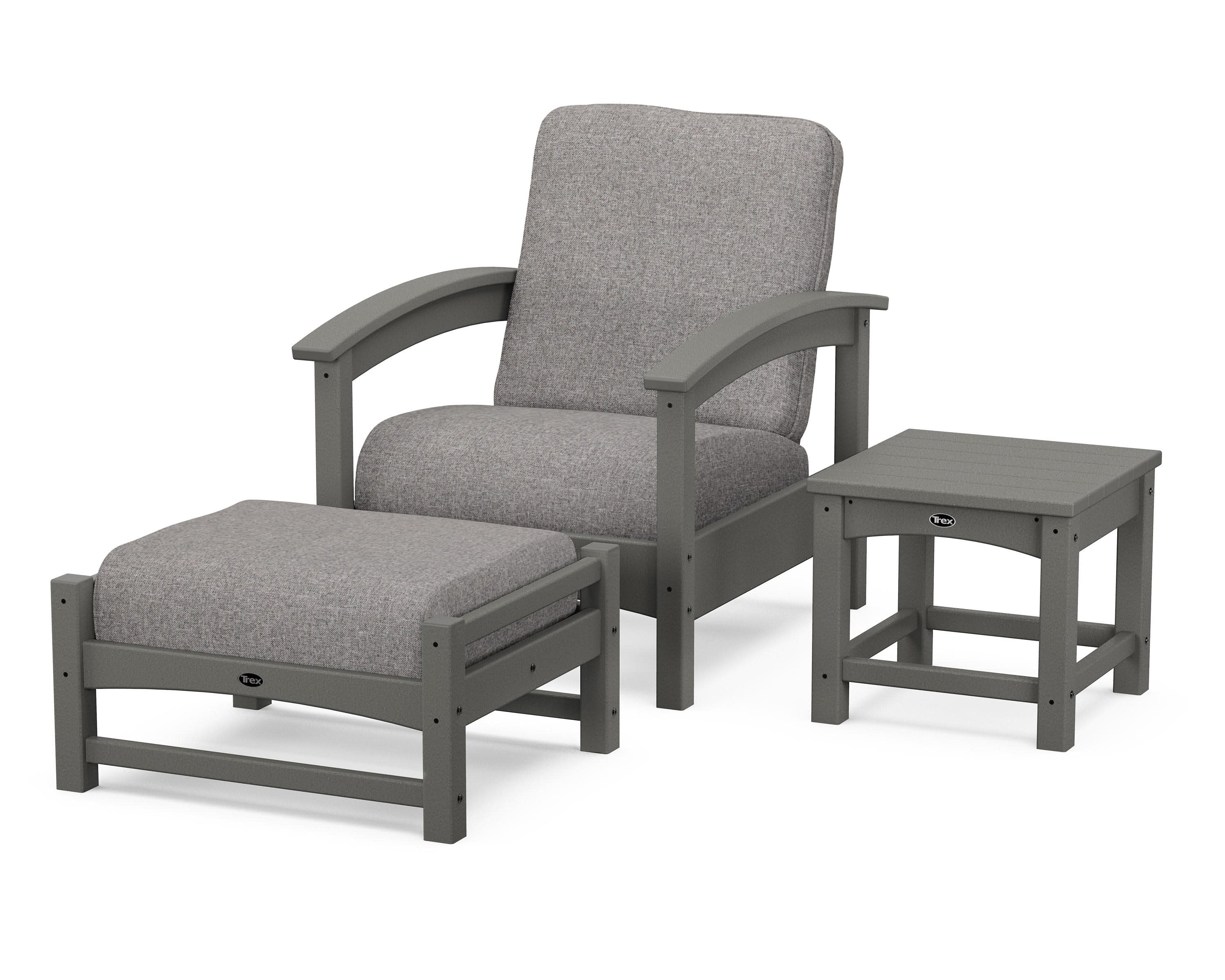 Rockport 3-Piece Deep Seating Set in Stepping Stone / Grey Mist