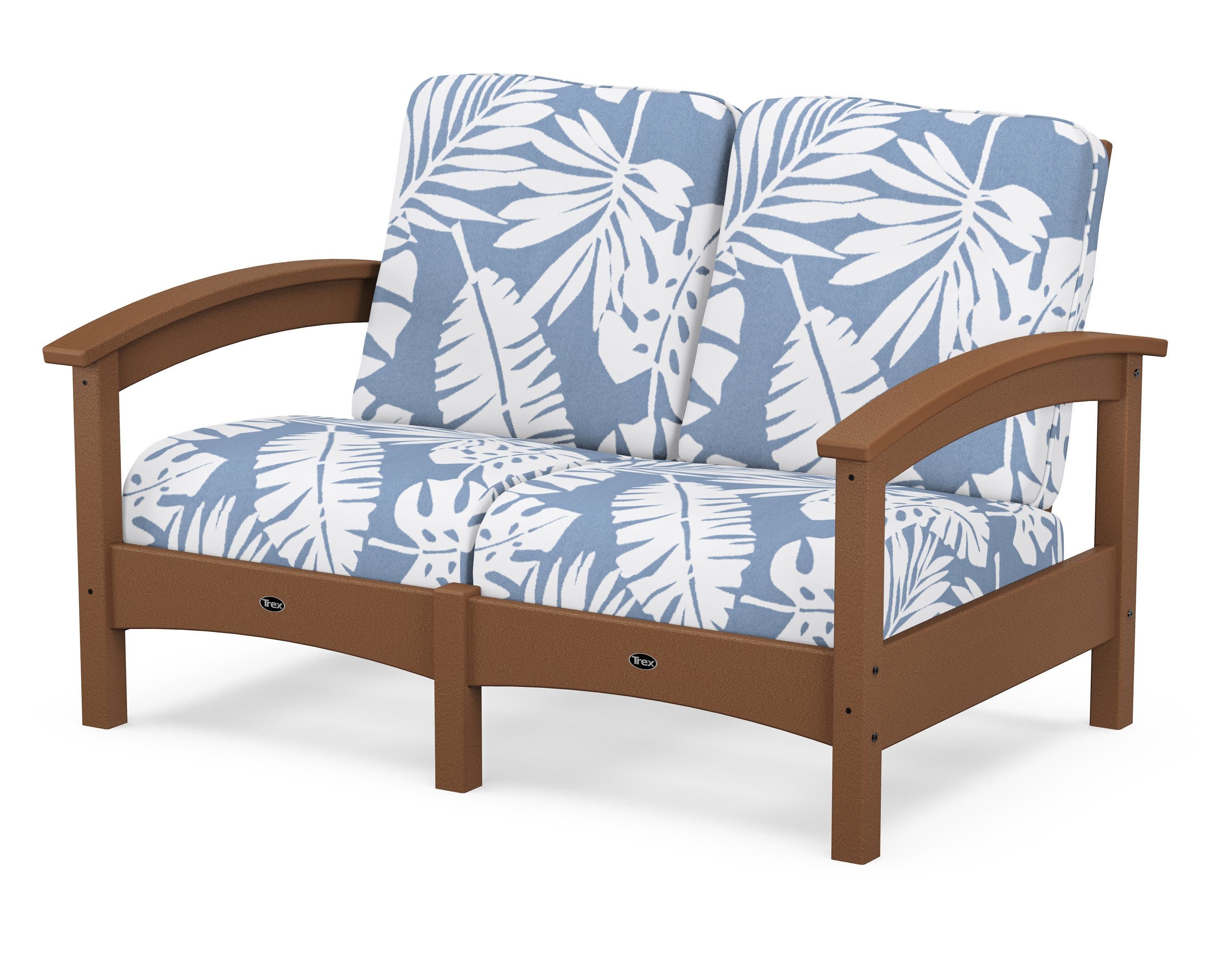 Rockport Club Loveseat in Tree House / Leaf Sky Blue