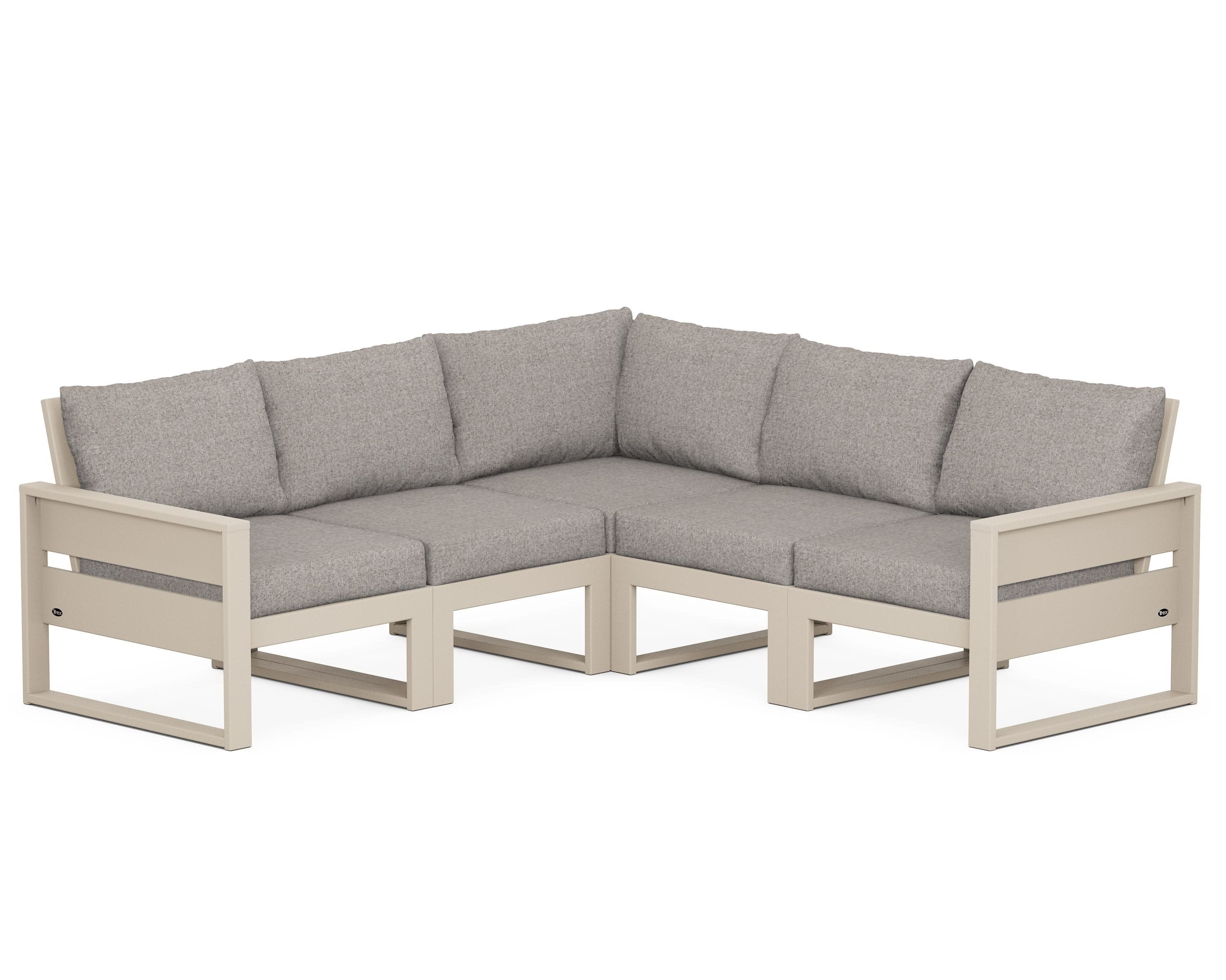Eastport 5-Piece Sectional in Sand Castle / Weathered Tweed