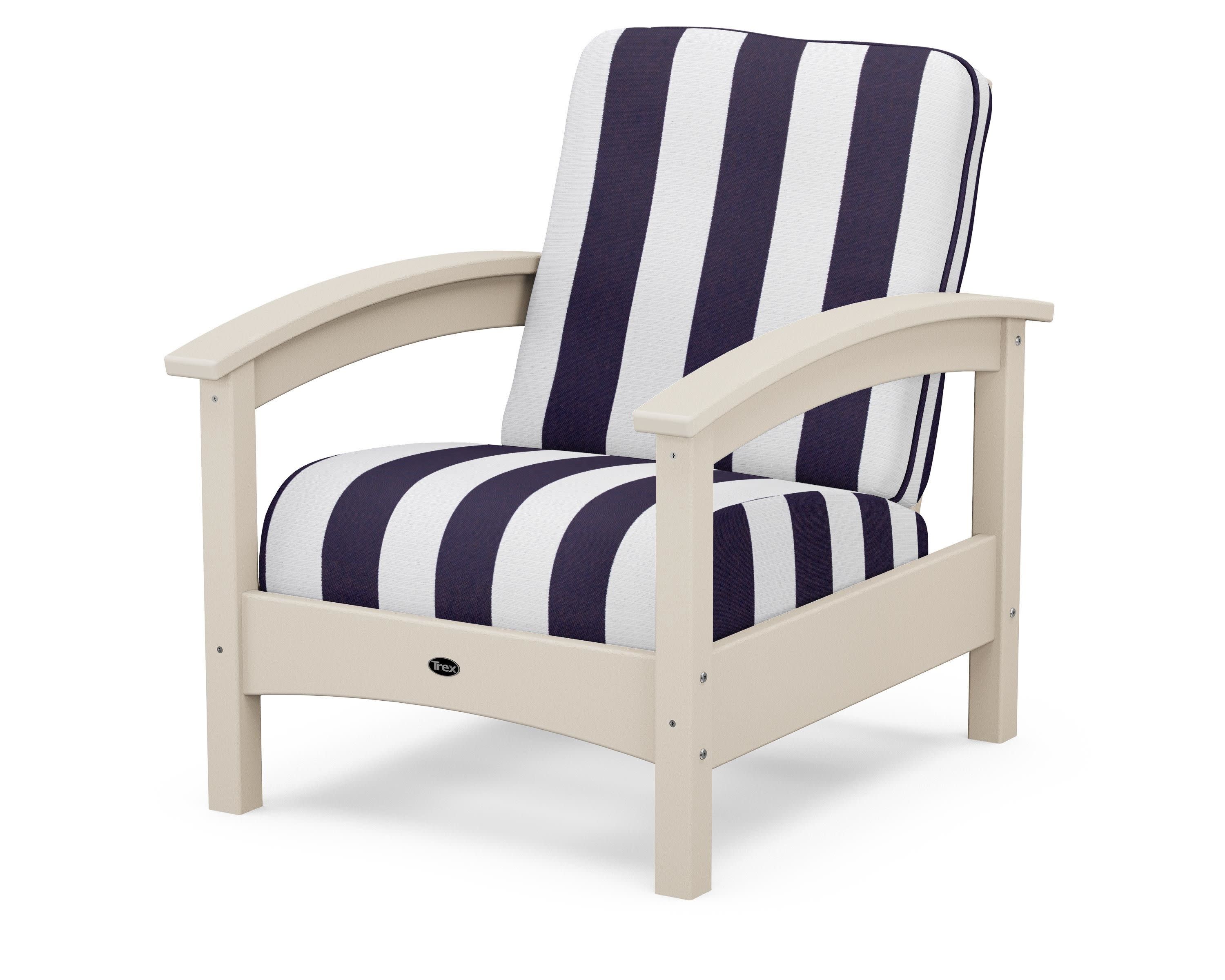 Rockport Club Chair in Sand Castle / Cabana Stripe Navy