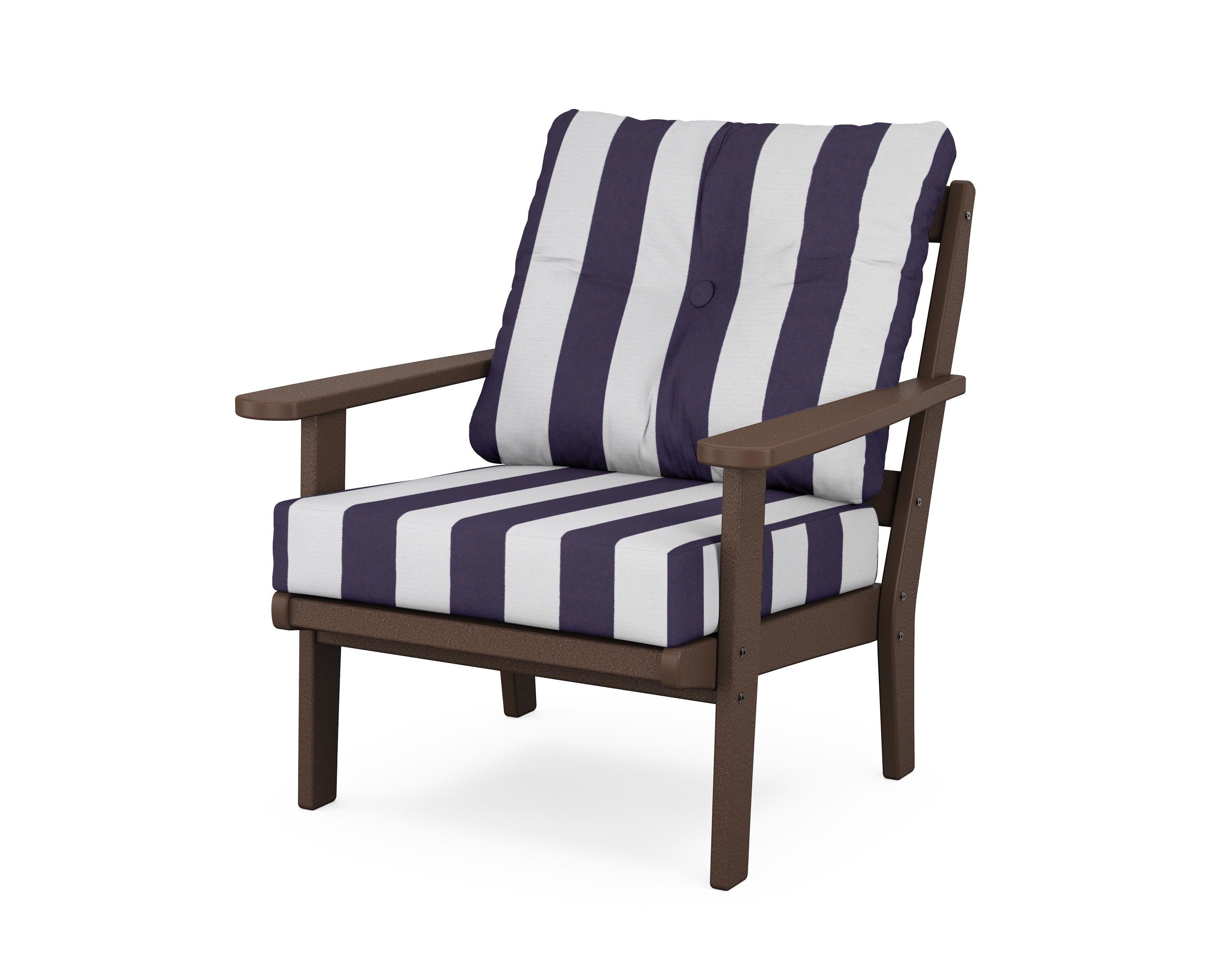 Cape Cod Deep Seating Chair in Vintage Lantern / Cabana Stripe Navy