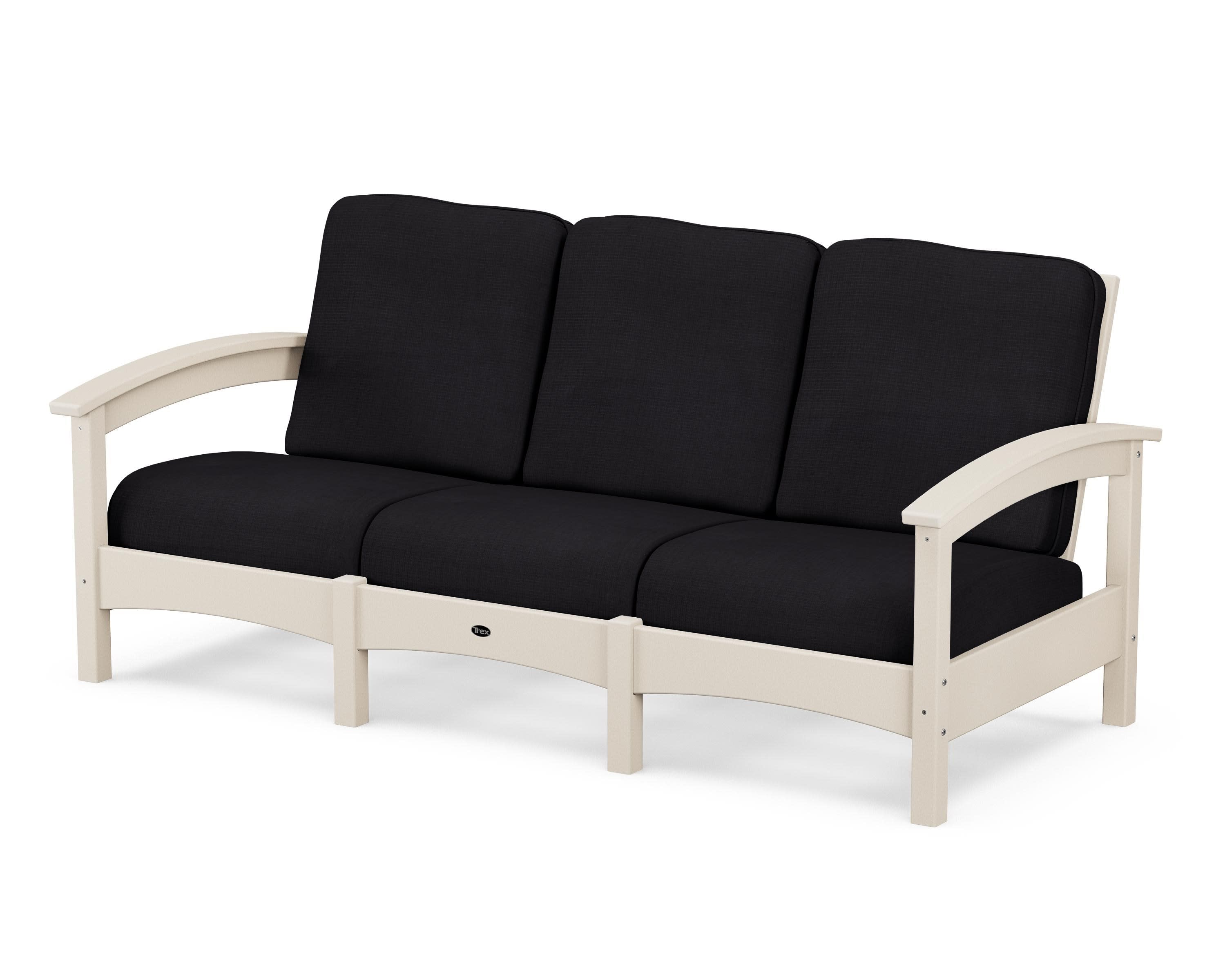 Rockport Club Sofa in Sand Castle / Midnight Linen
