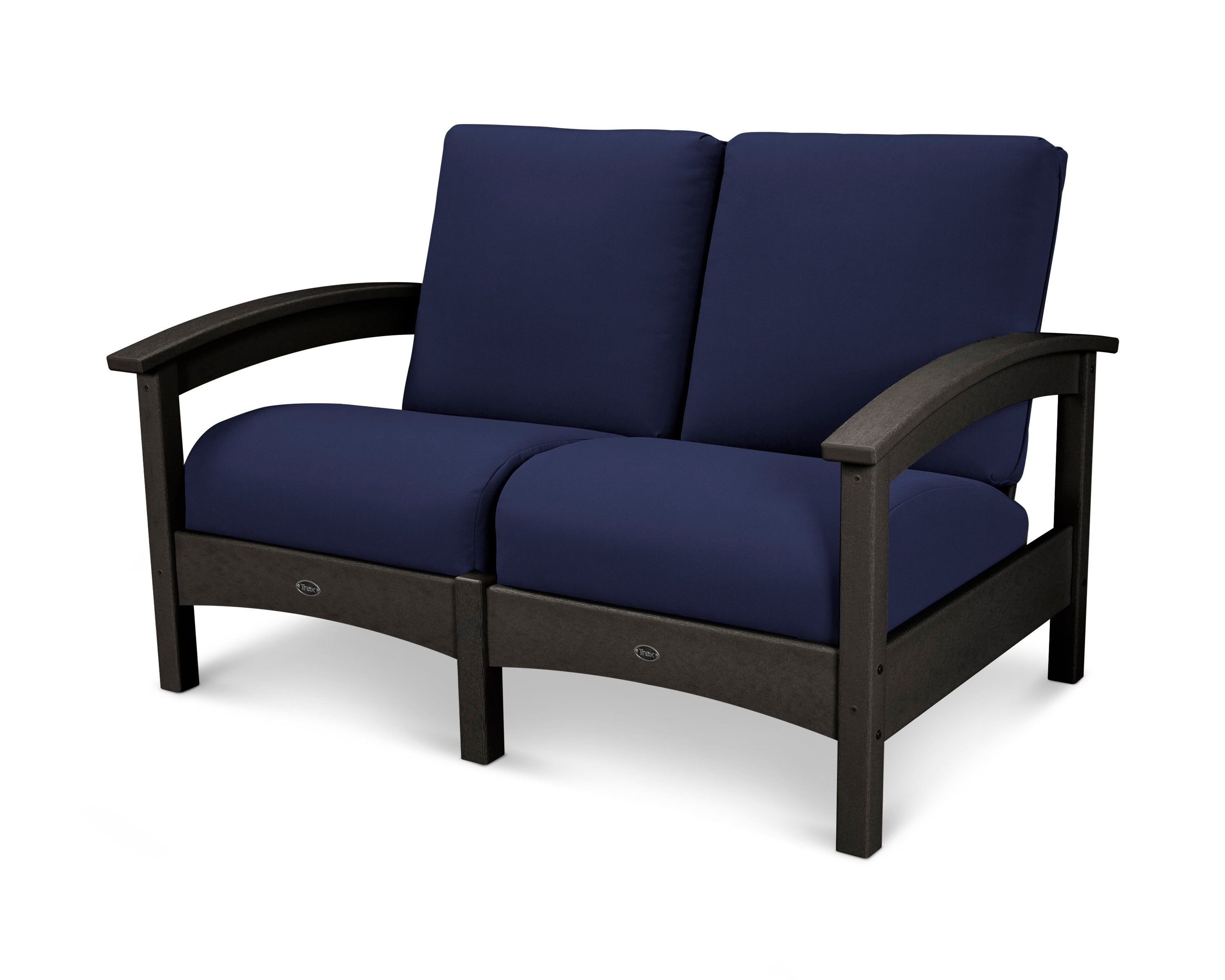 Rockport Club Loveseat in Charcoal Black / Navy