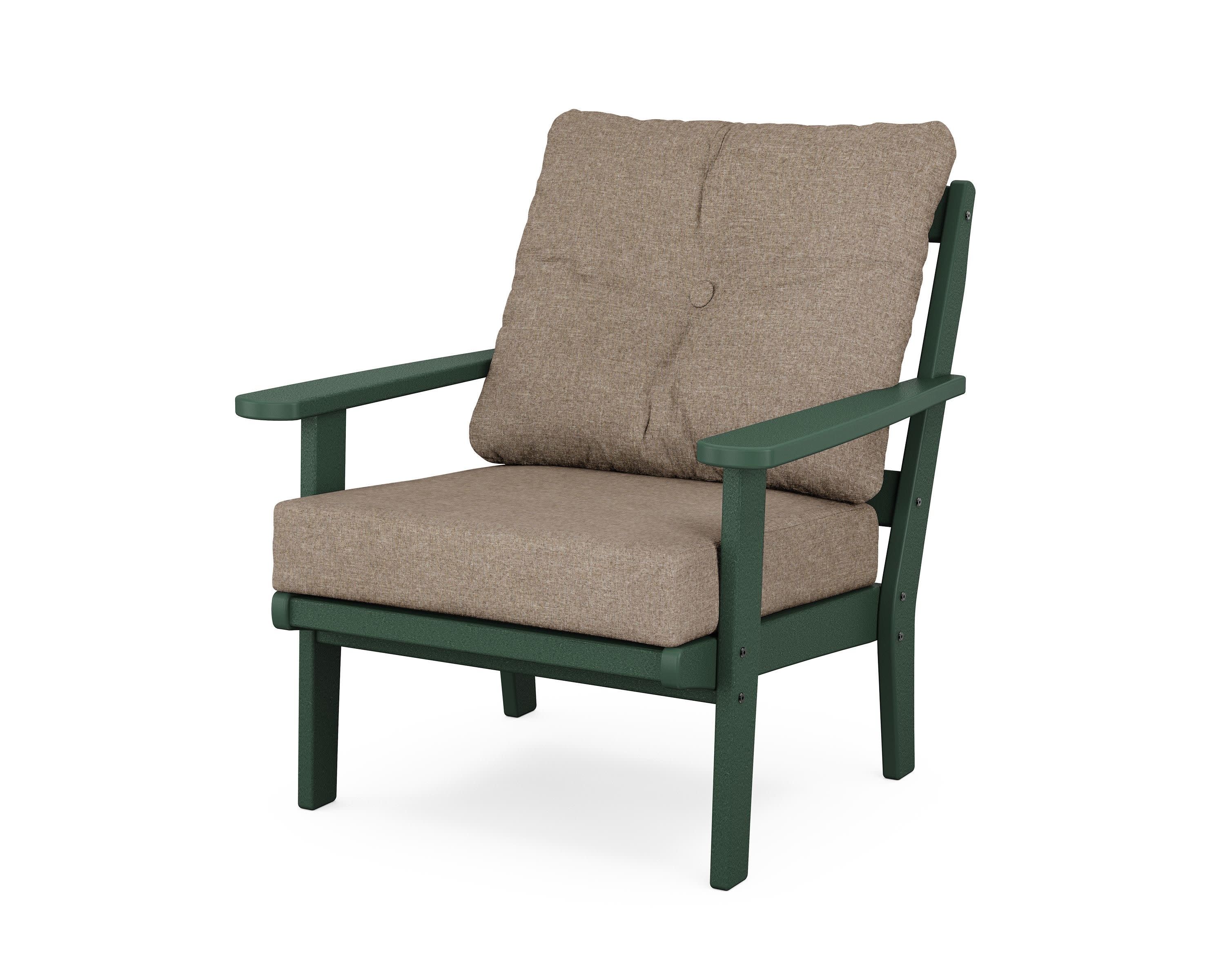 Cape Cod Deep Seating Chair in Rainforest Canopy / Spiced Burlap