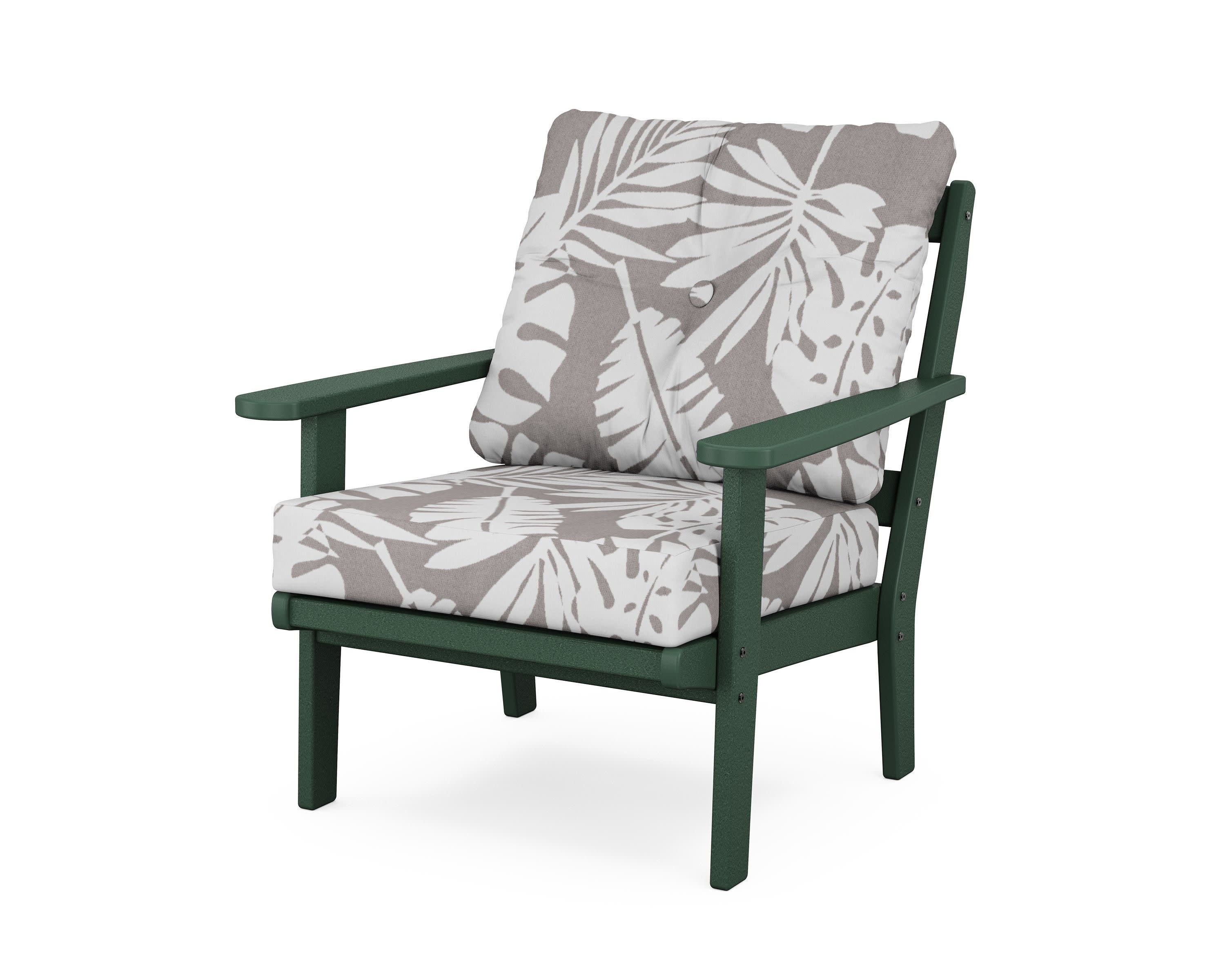 Cape Cod Deep Seating Chair in Rainforest Canopy / Leaf Grey Mist