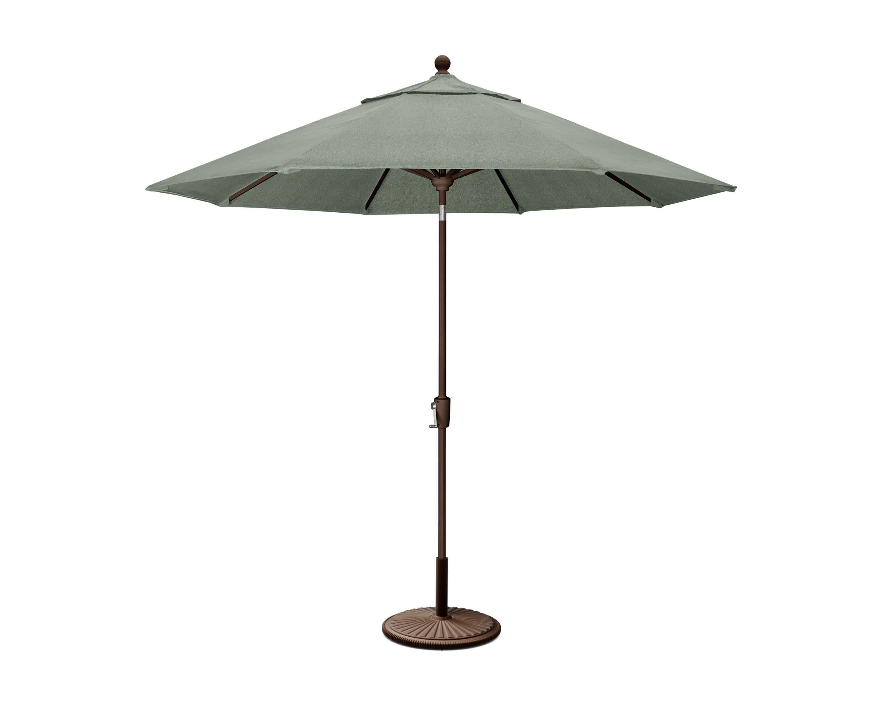 9' Tilt Market Umbrella & Base in Bronze / Cast Sage