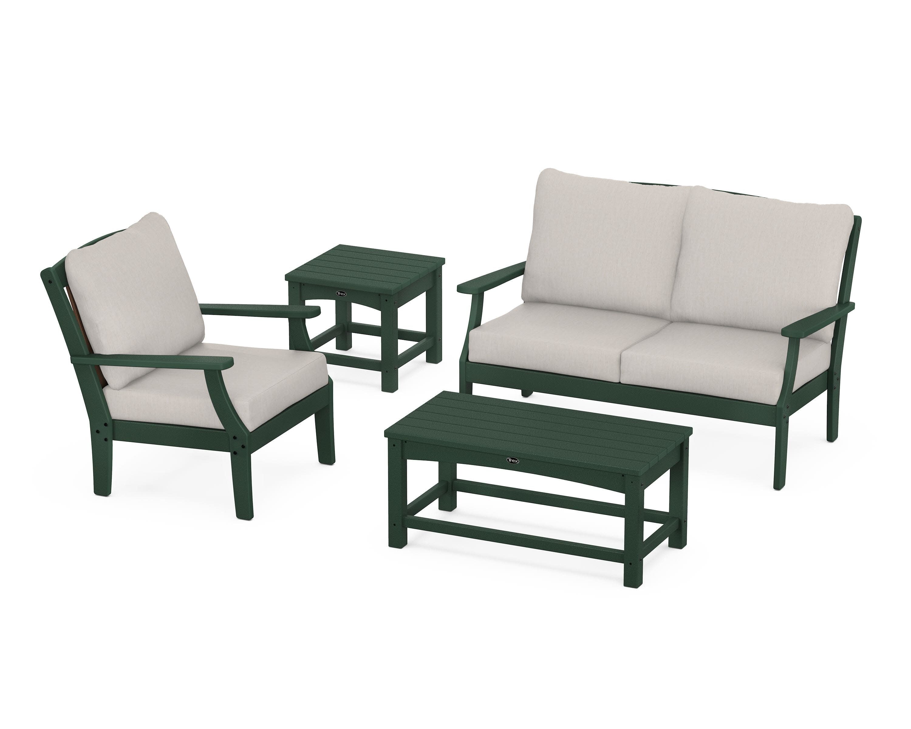 Yacht Club 4-Piece Deep Seating Set in Rainforest Canopy / Cast Ash