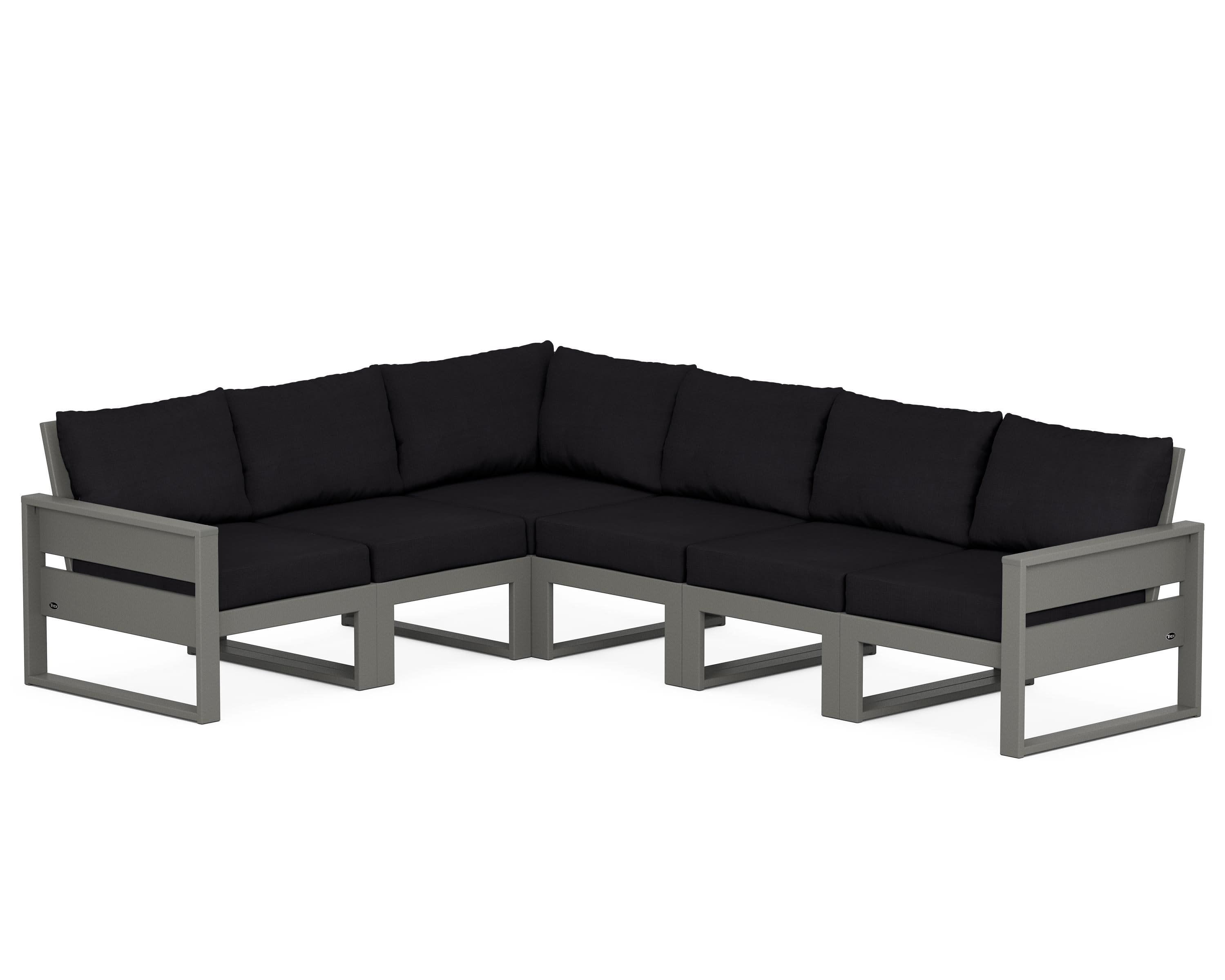 Eastport 6-Piece Sectional in Stepping Stone / Midnight Linen