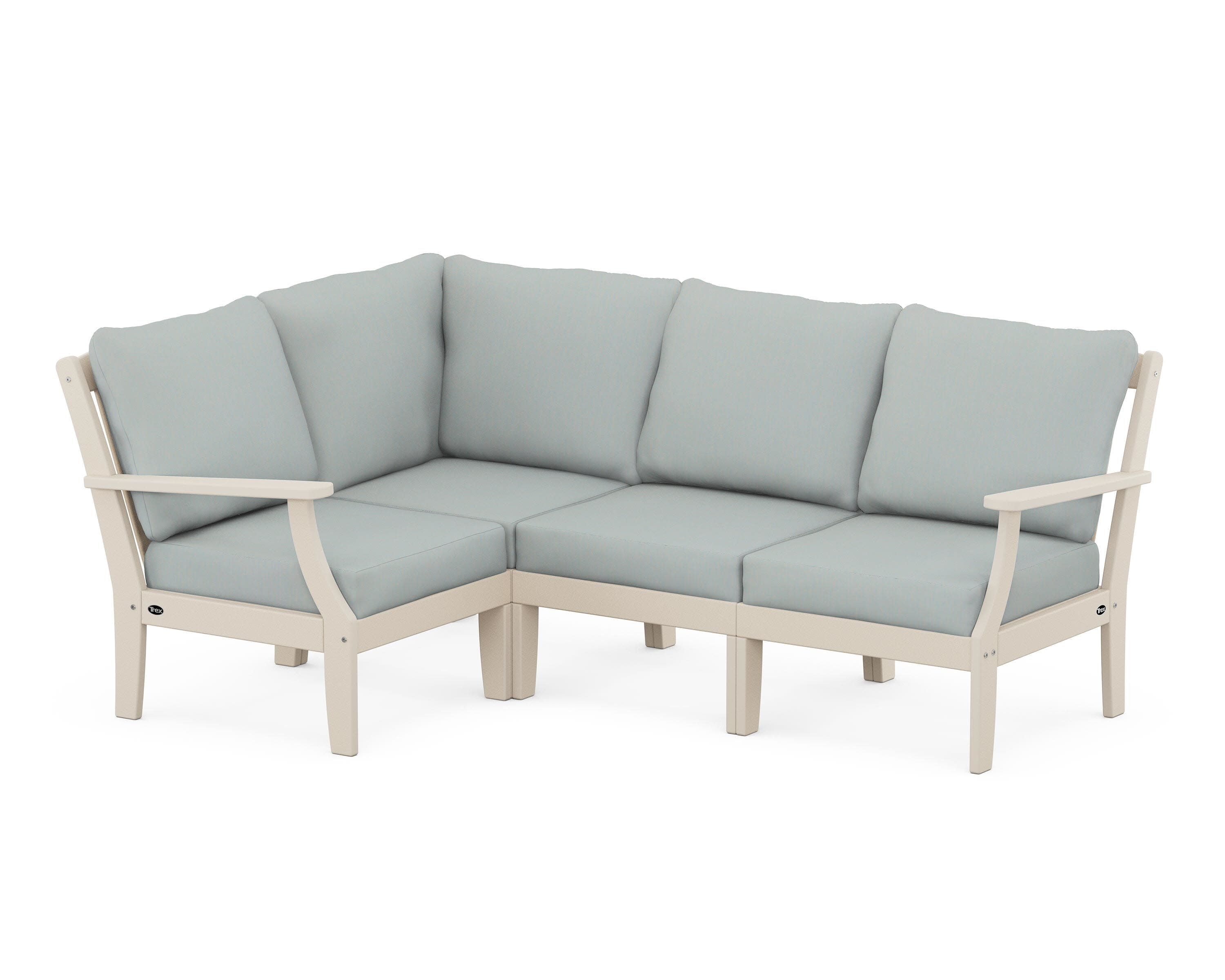 Yacht Club Modular 4-Piece Deep Seating Set in Sand Castle / Spa