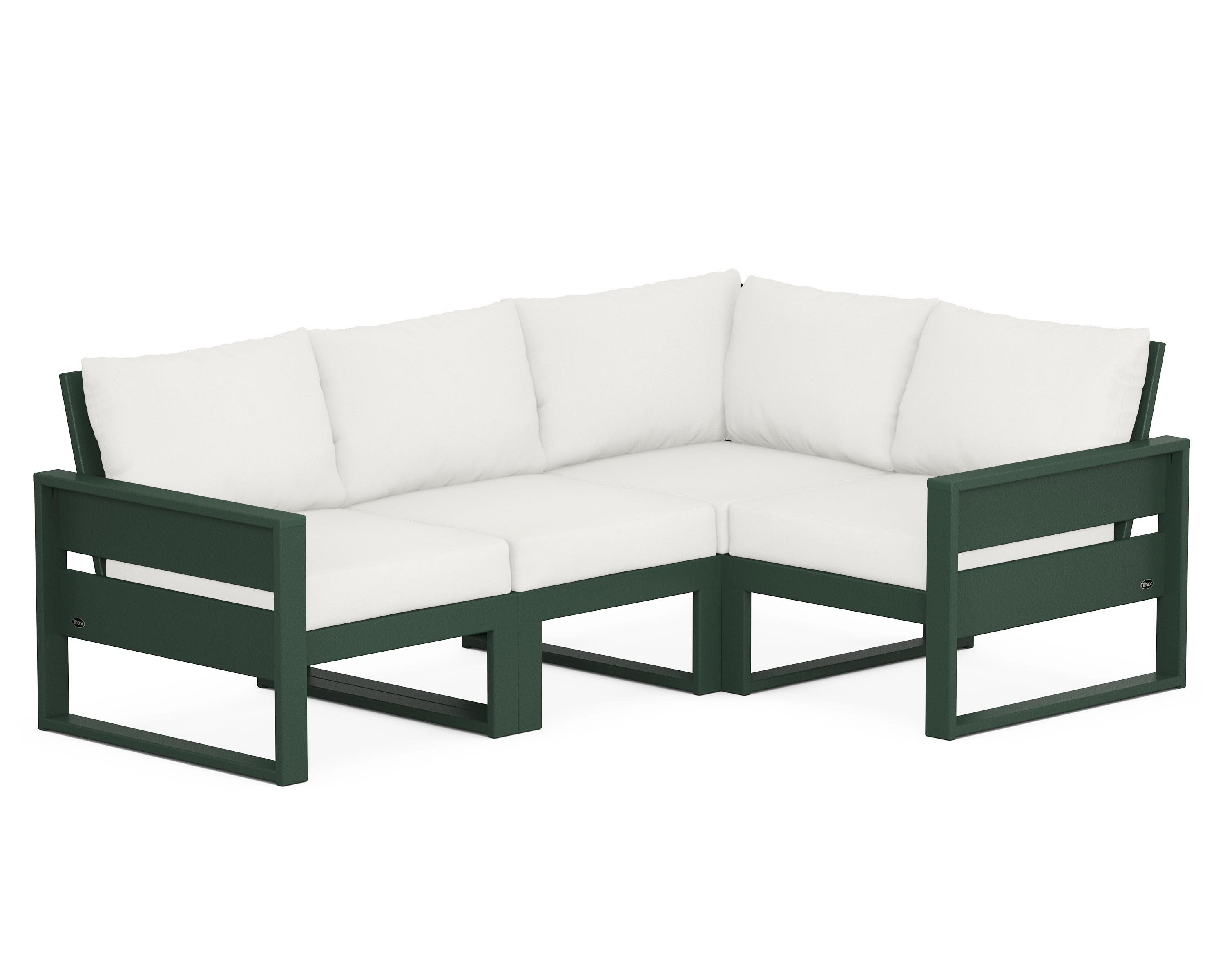 Eastport 4- Piece Sectional in Rainforest Canopy / Natural Linen