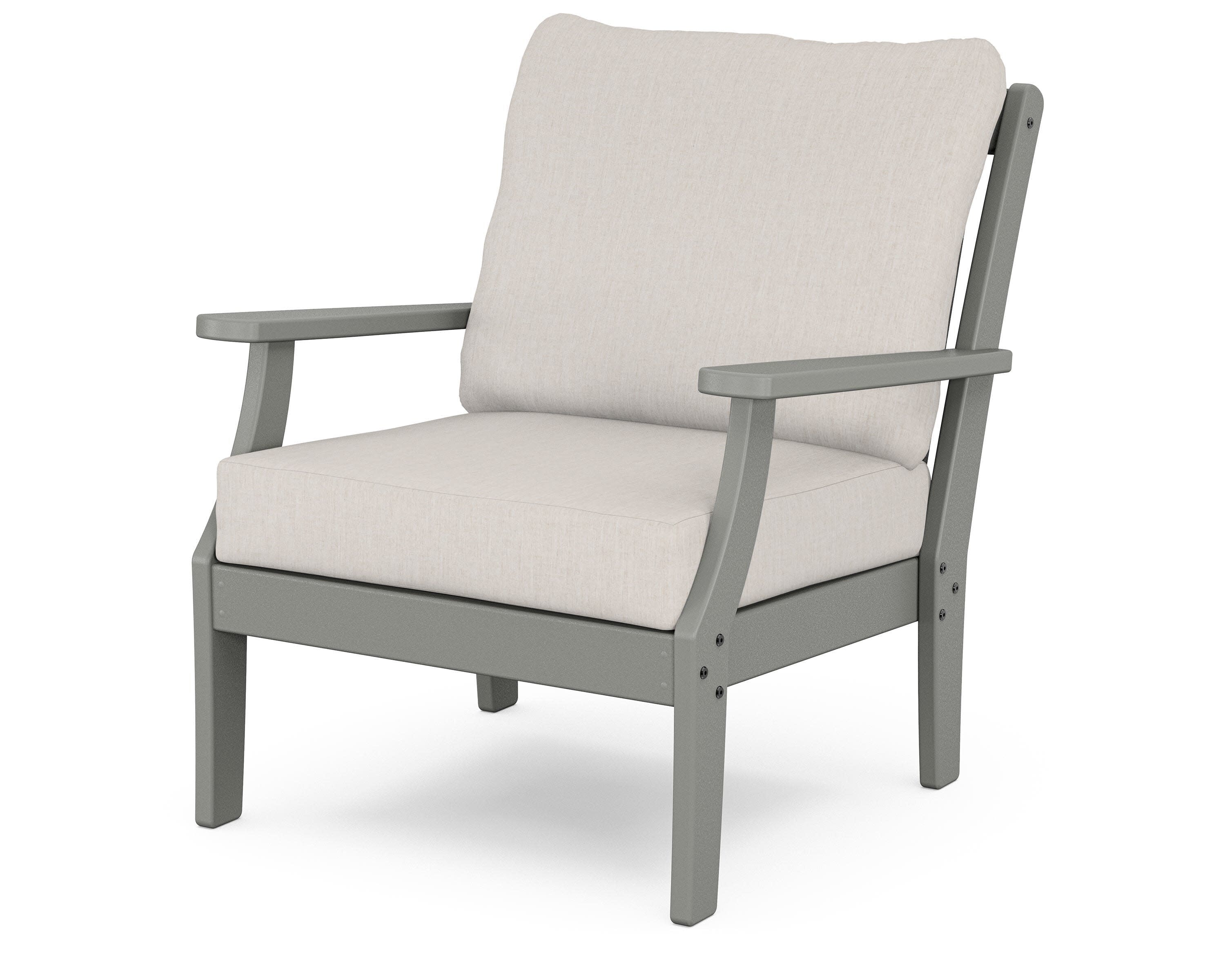 Yacht Club Deep Seating Chair in Stepping Stone / Cast Ash