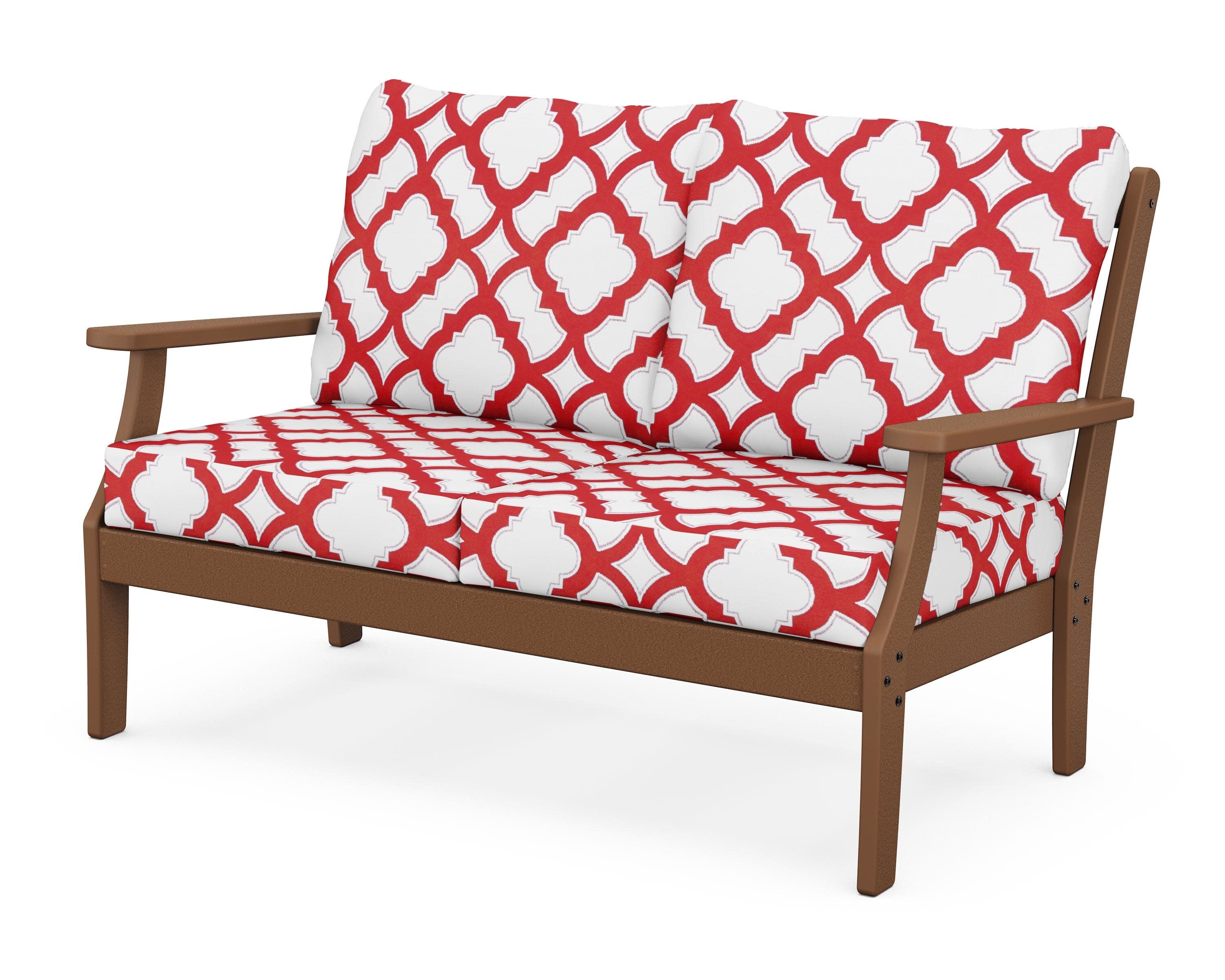 Yacht Club Deep Seating Loveseat in Tree House / Trellis Crimson