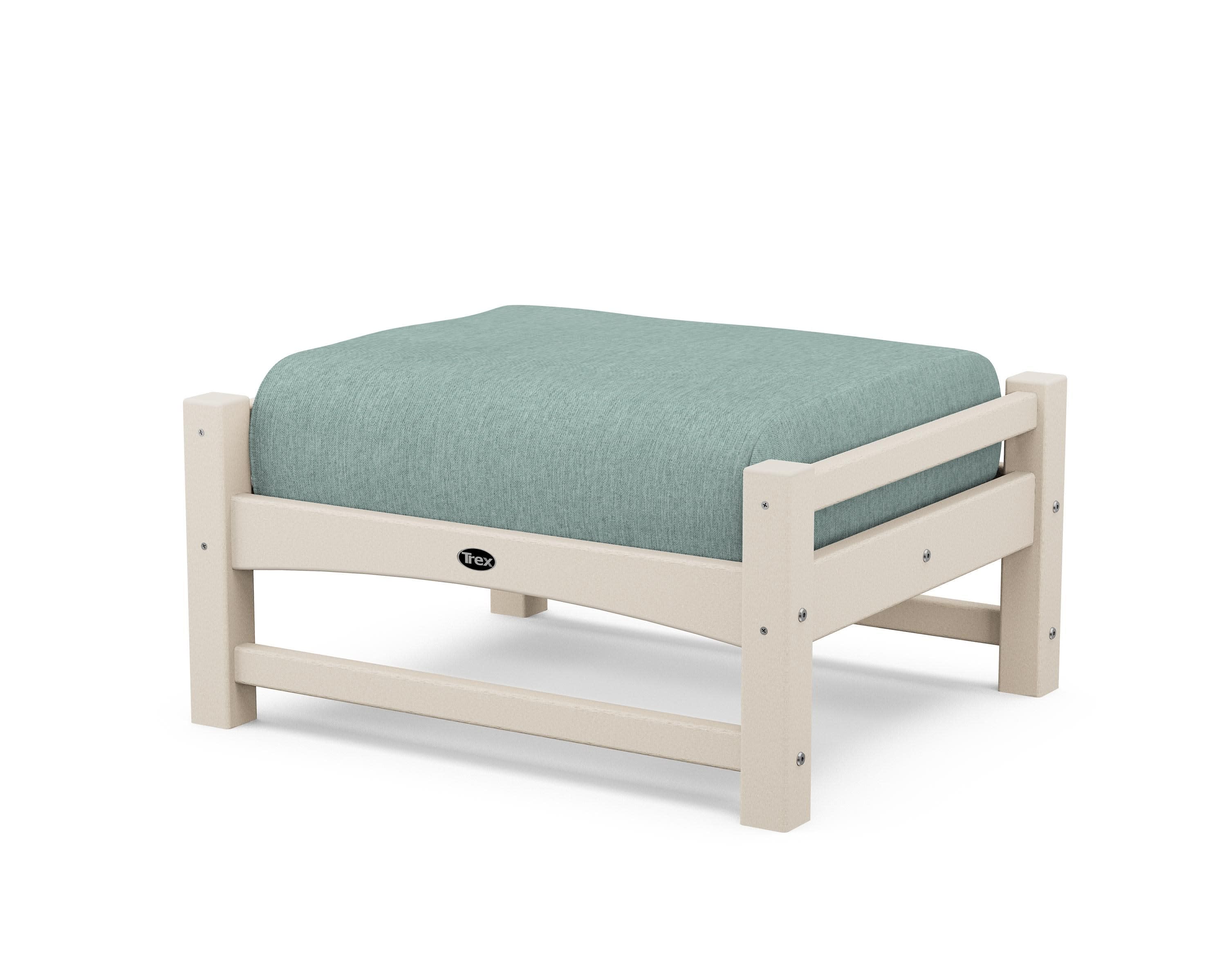 Rockport Club Ottoman in Sand Castle / Glacier Spa