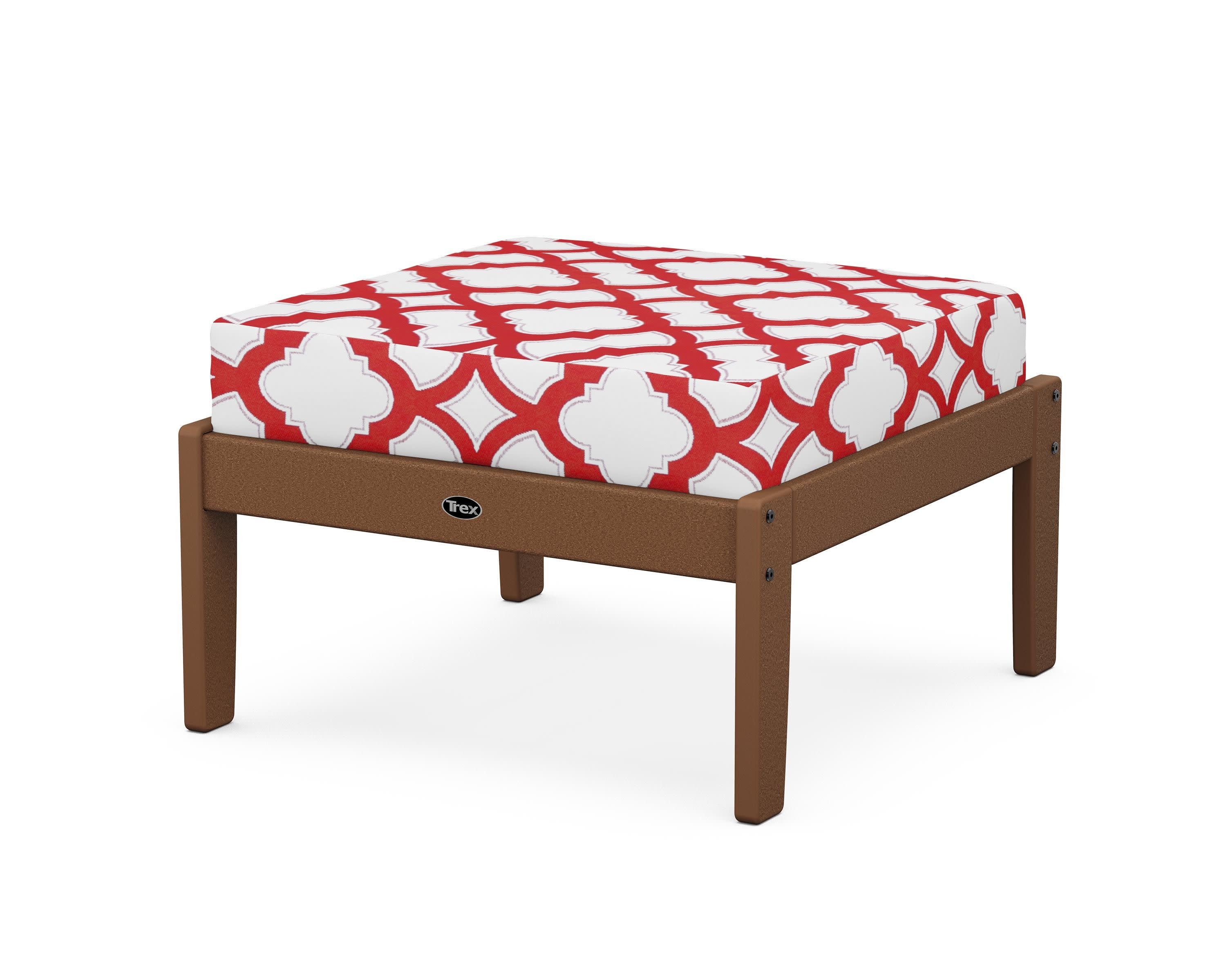 Yacht Club Deep Seating Ottoman in Tree House / Trellis Crimson