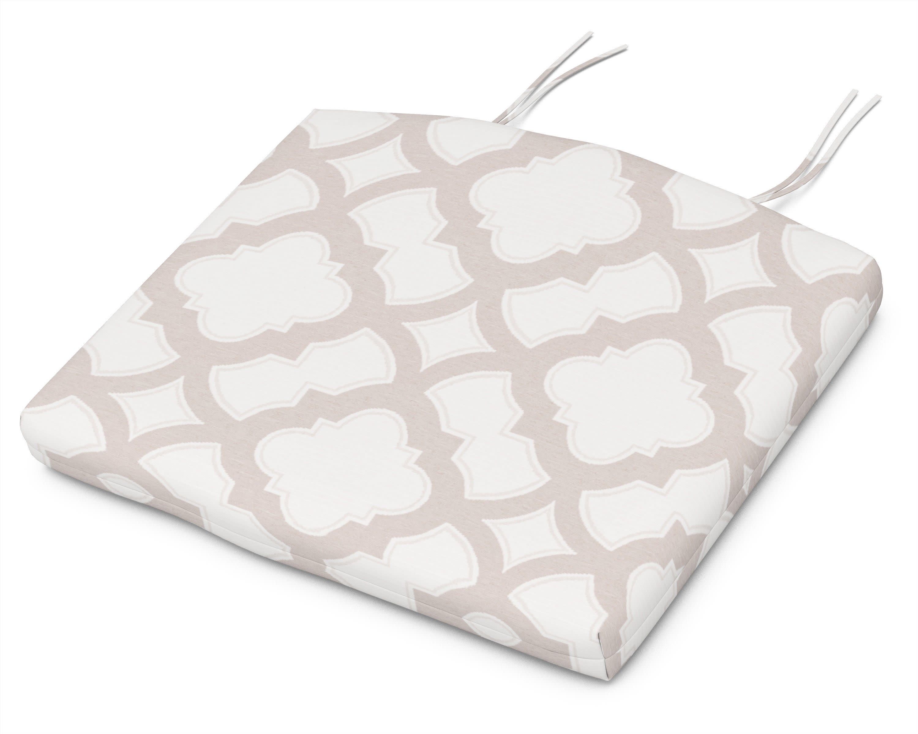 Seat Cushion - 18"D x 22"W x 2.5"H in Trellis Dune Burlap