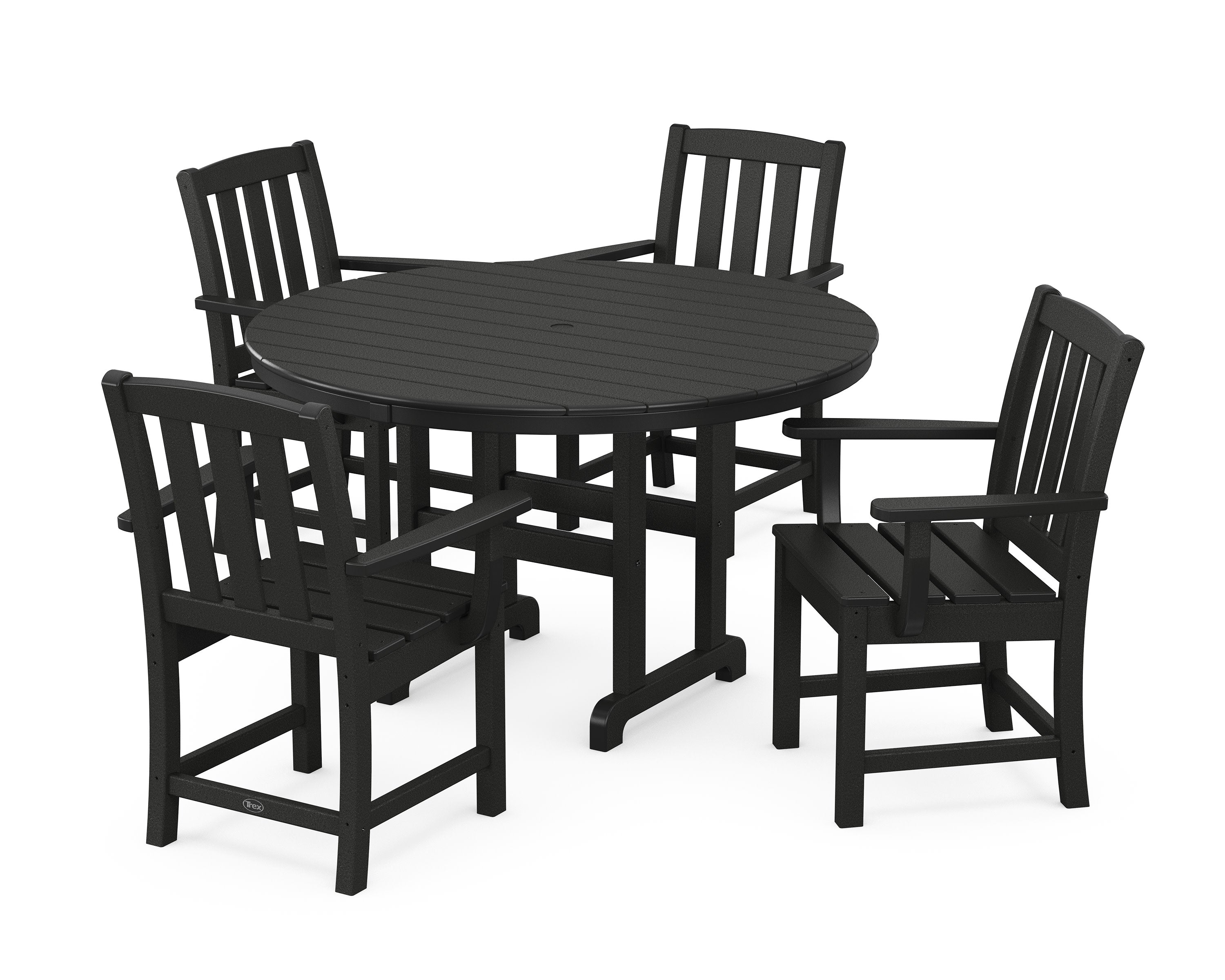 Cape Cod 5-Piece Round Farmhouse Dining Set in Charcoal Black