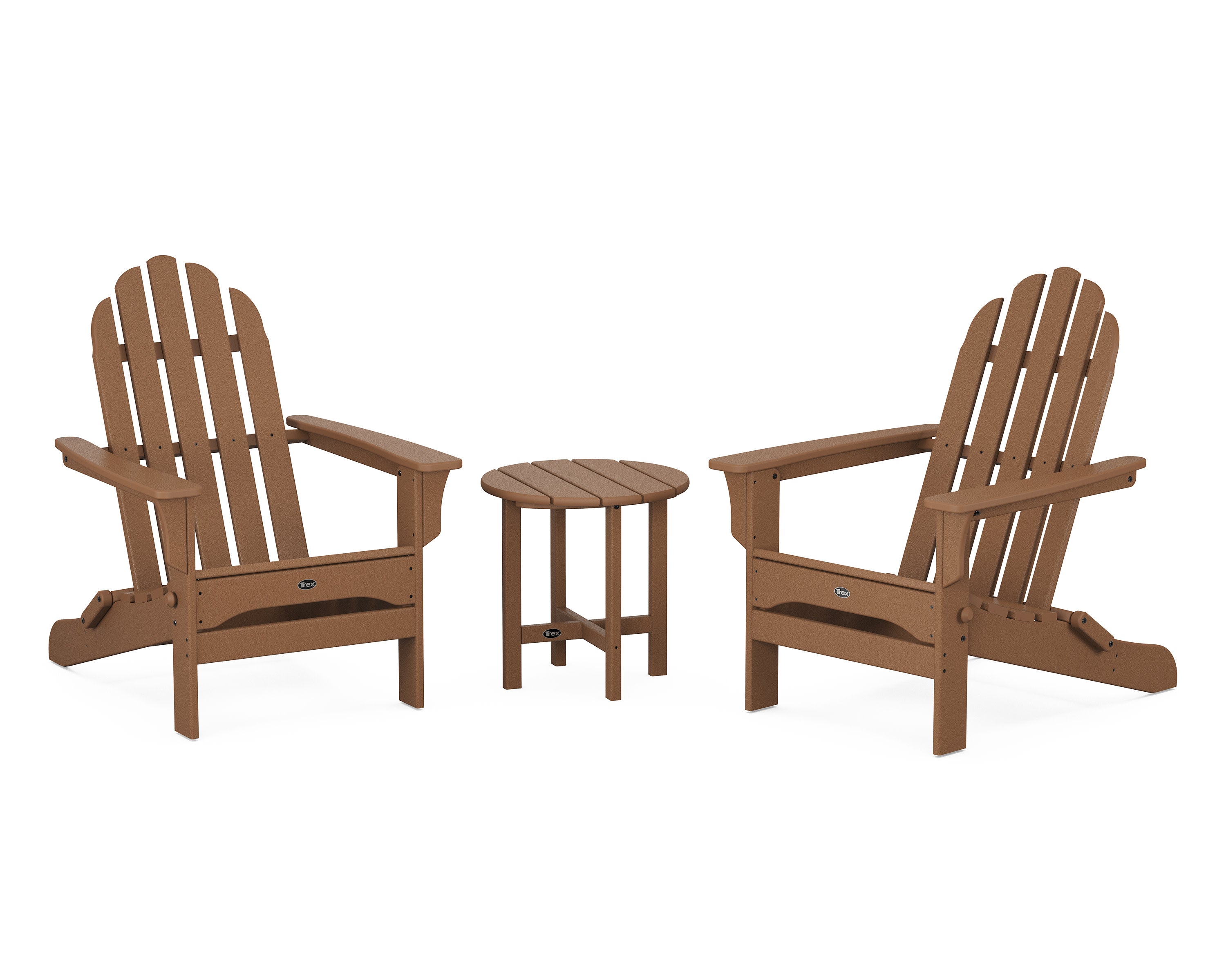 Cape Cod Folding Adirondack Set with Side Table in Tree House