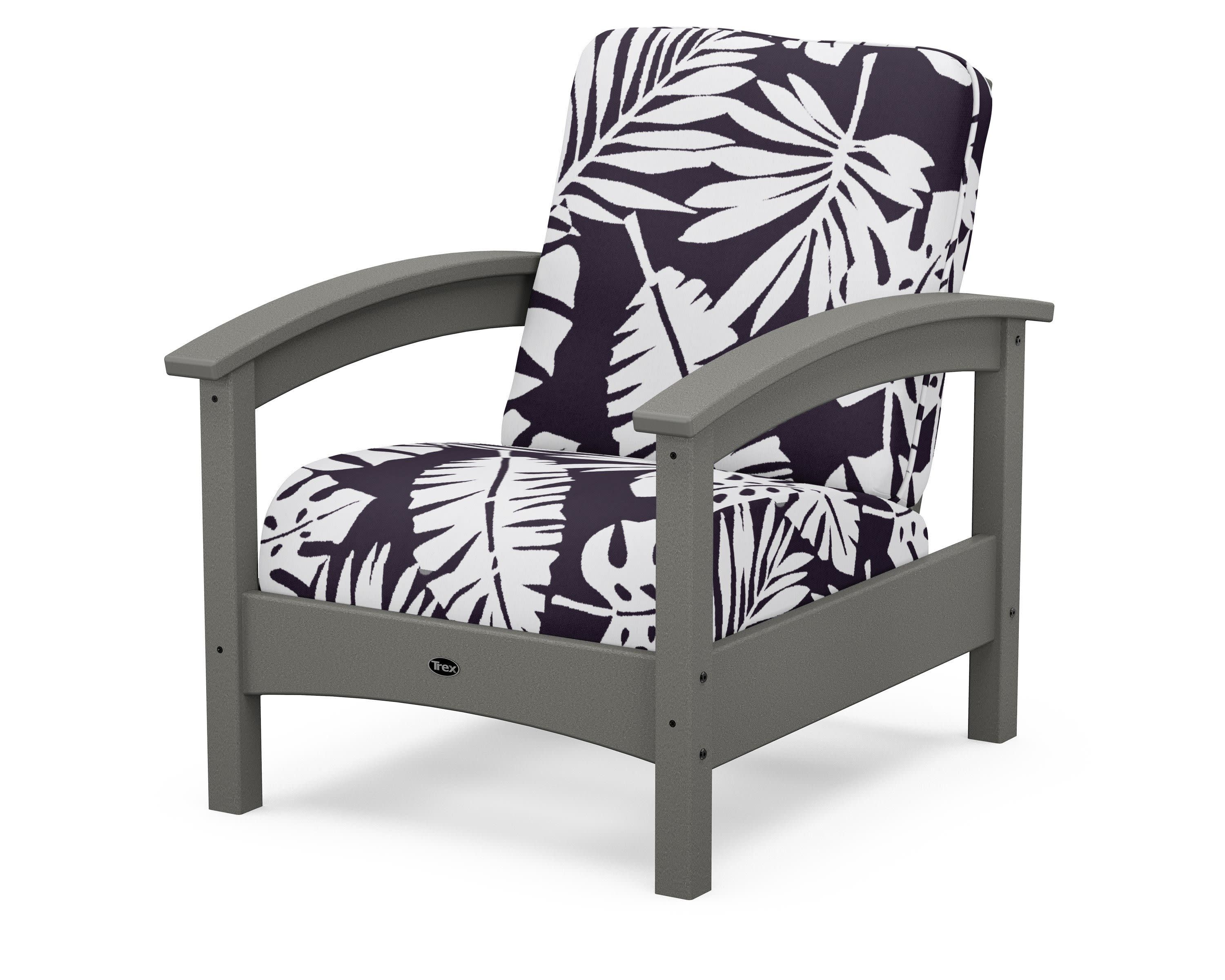 Rockport Club Chair in Stepping Stone / Leaf Navy