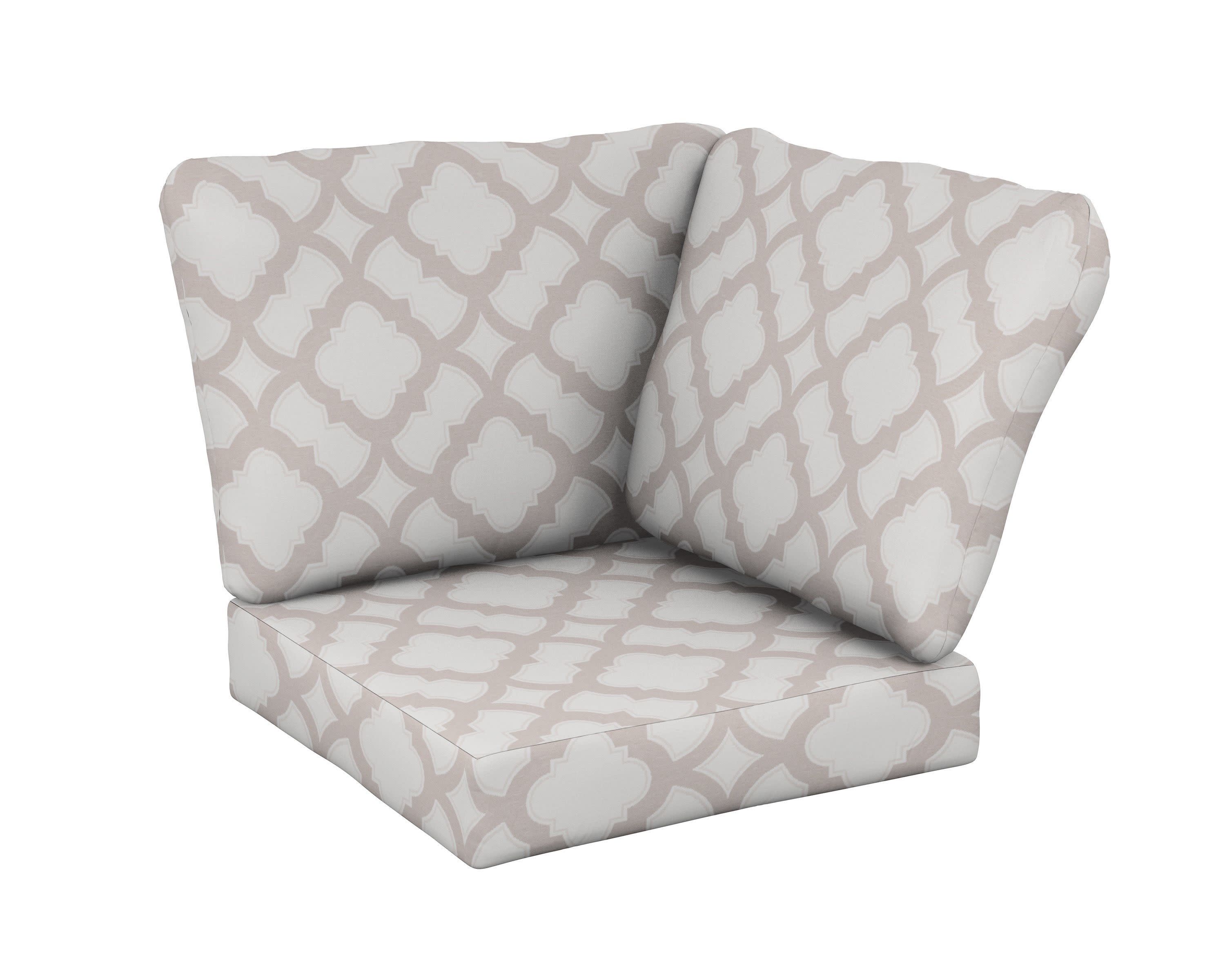 Baffle Modular Corner Cushion in Trellis Dune Burlap
