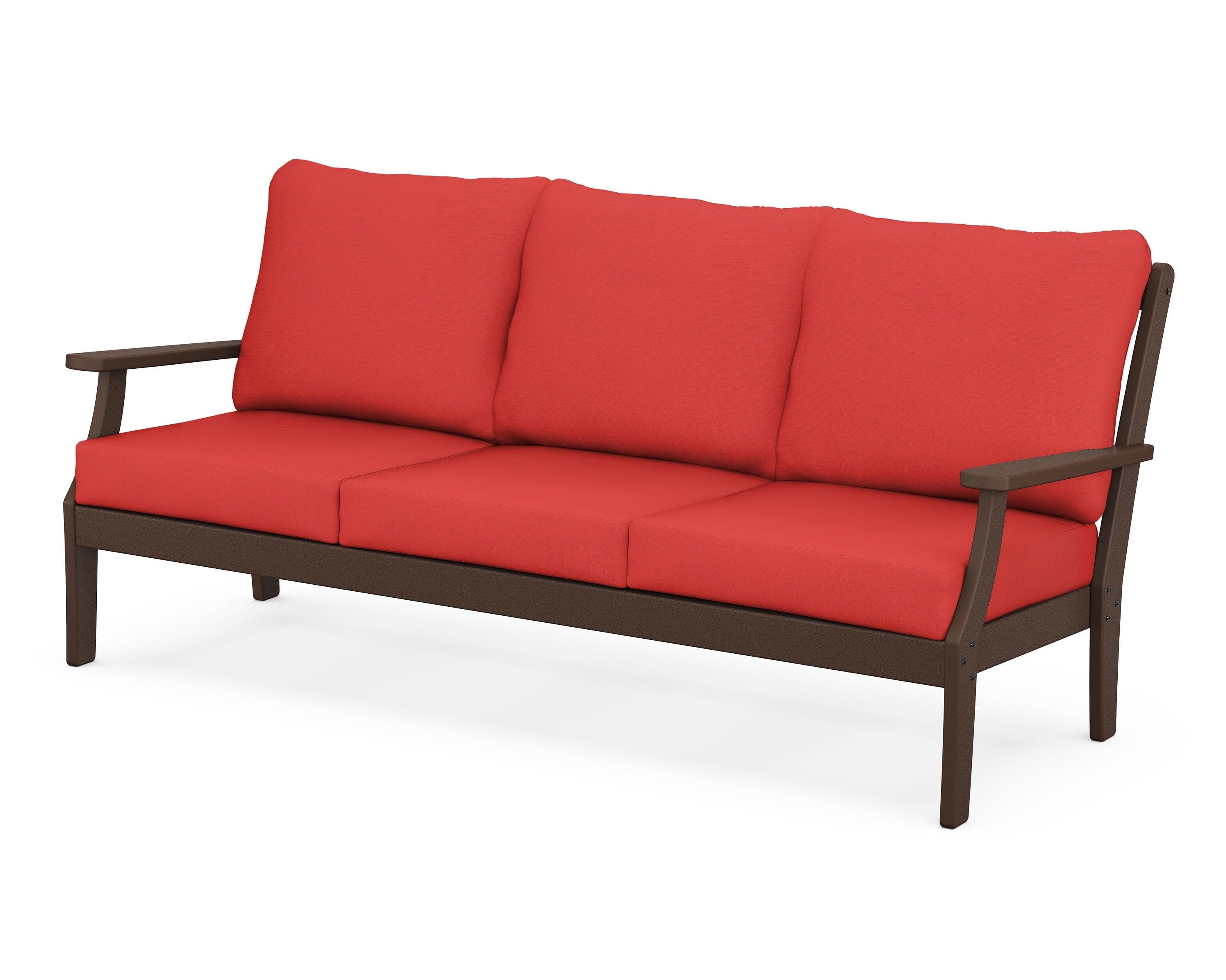 Yacht Club Deep Seating Sofa in Vintage Lantern / Crimson Linen