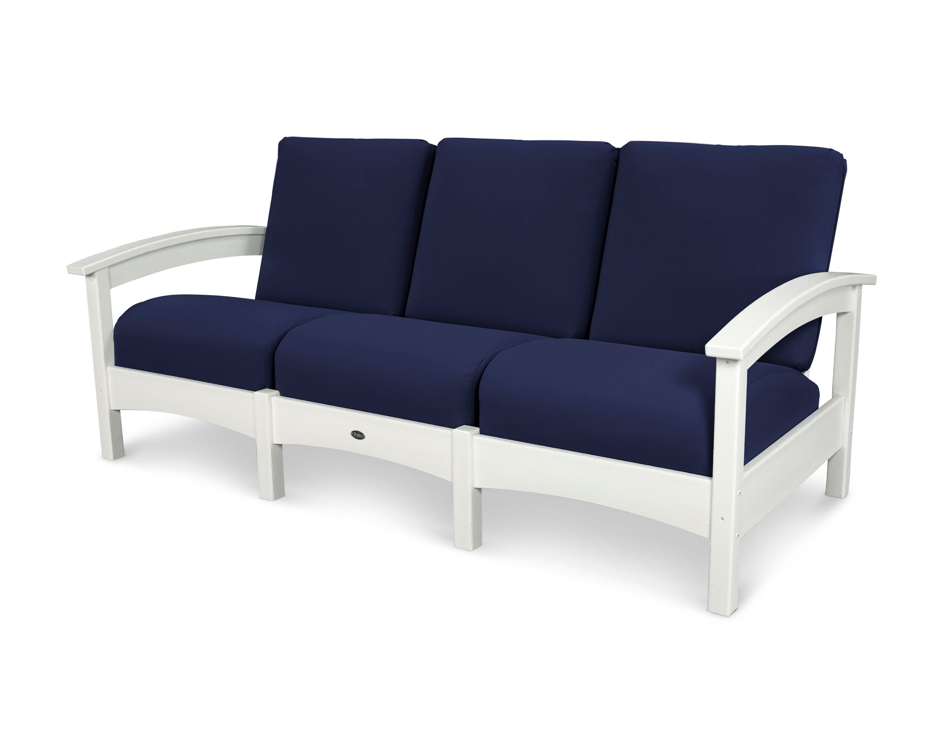 Rockport Club Sofa in Classic White / Navy