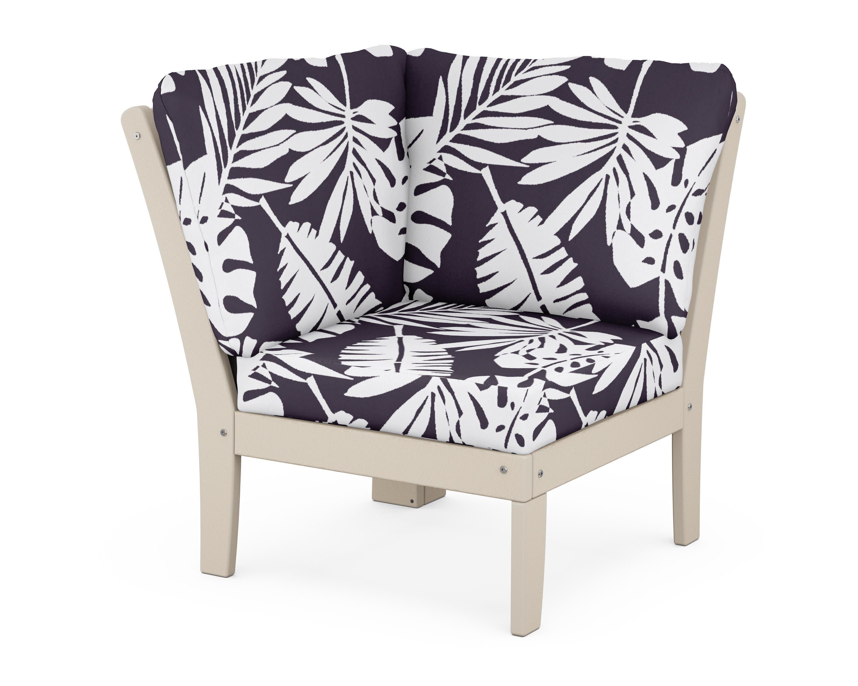 Yacht Club Modular Corner Chair in Sand Castle / Leaf Navy