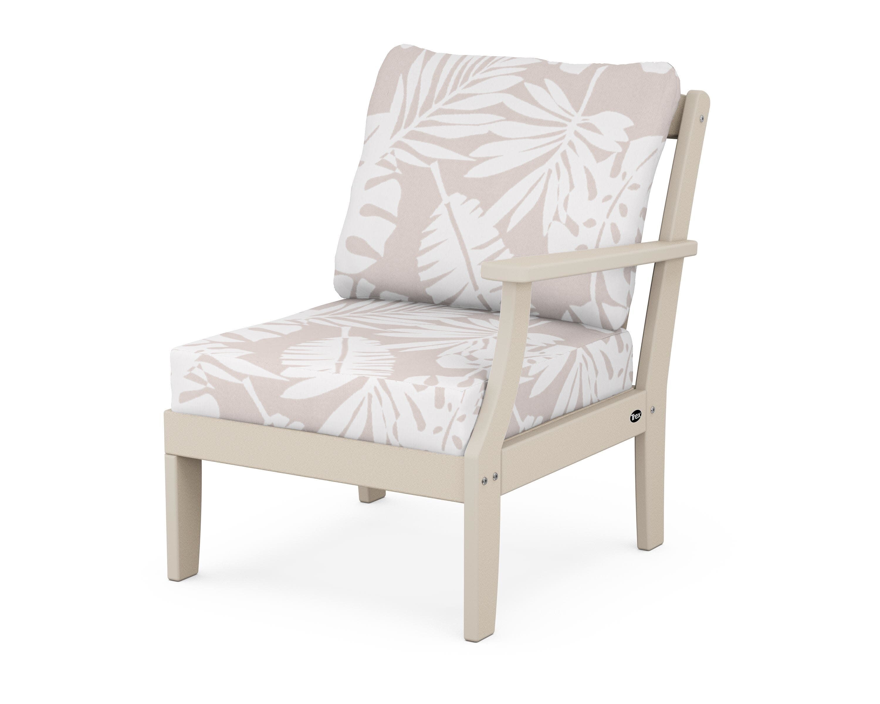Yacht Club Modular Right Arm Chair in Sand Castle / Leaf Dune Burlap