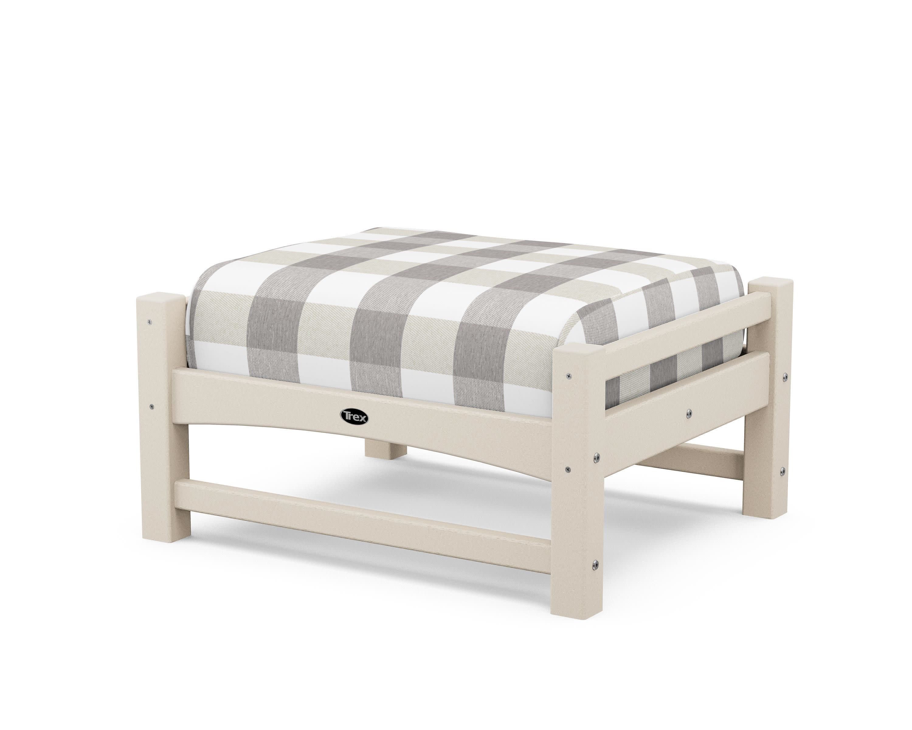 Rockport Club Ottoman in Sand Castle / Buffalo Plaid Grey Mist