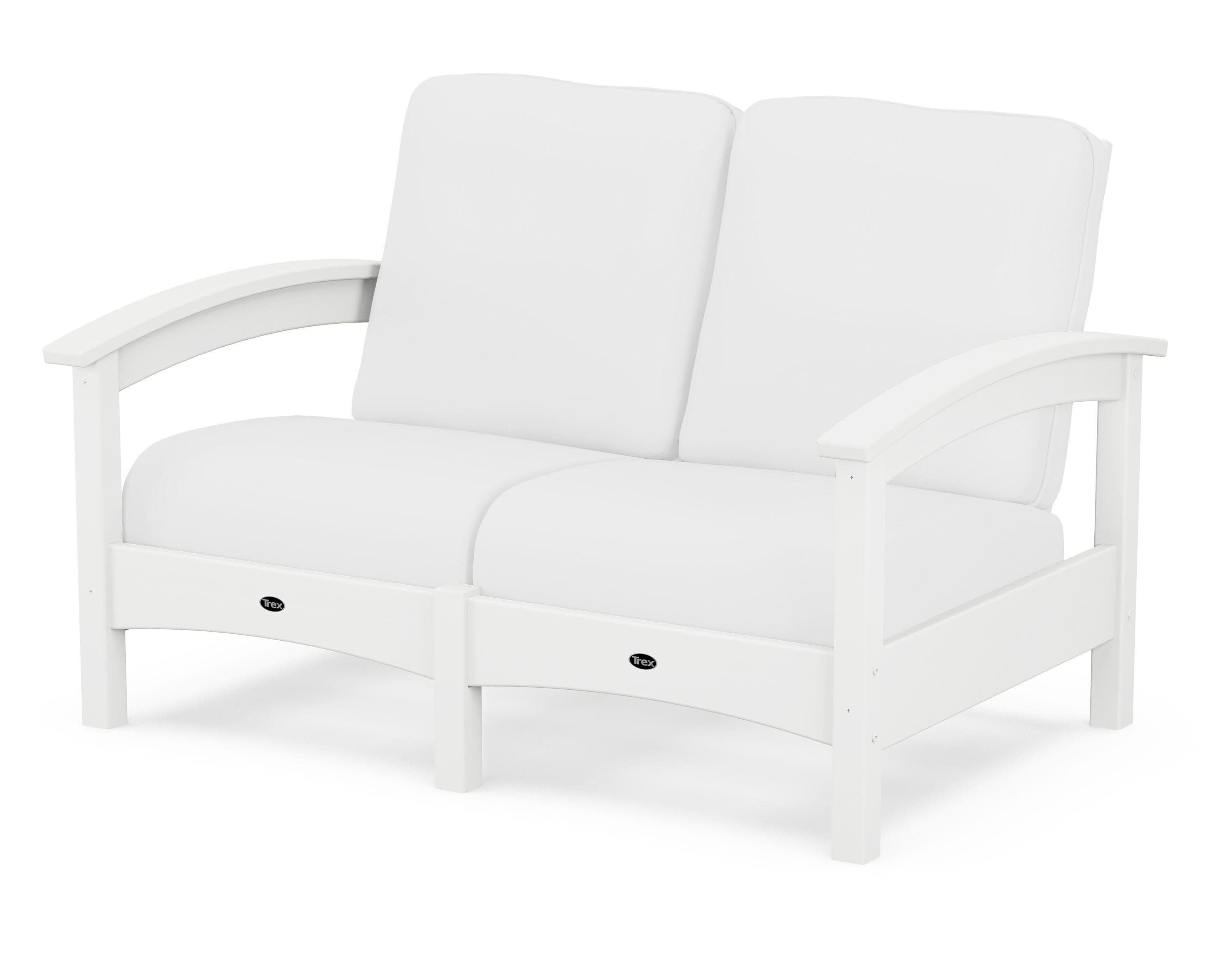 Rockport Club Loveseat in Classic White / Natural