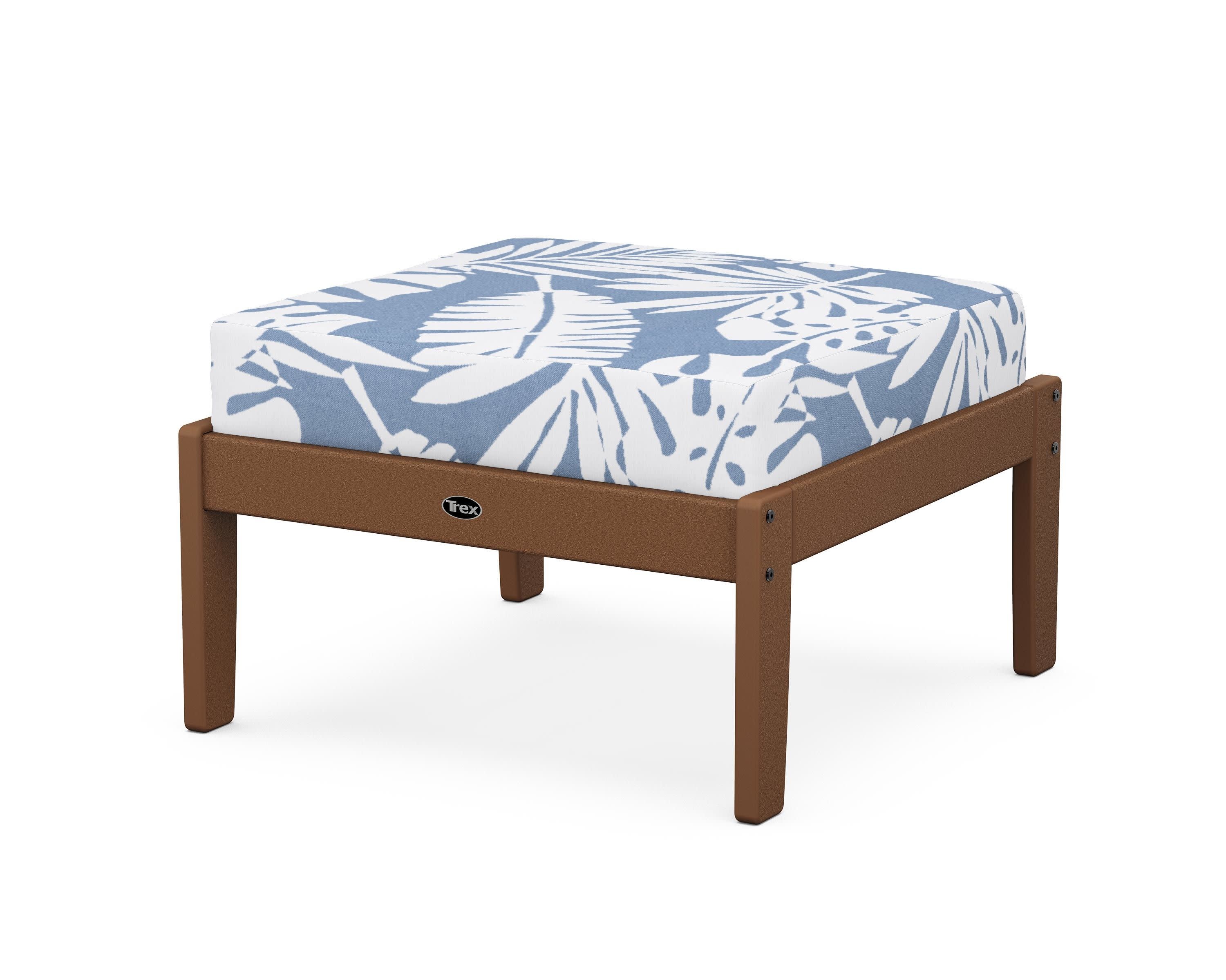 Yacht Club Deep Seating Ottoman in Tree House / Leaf Sky Blue