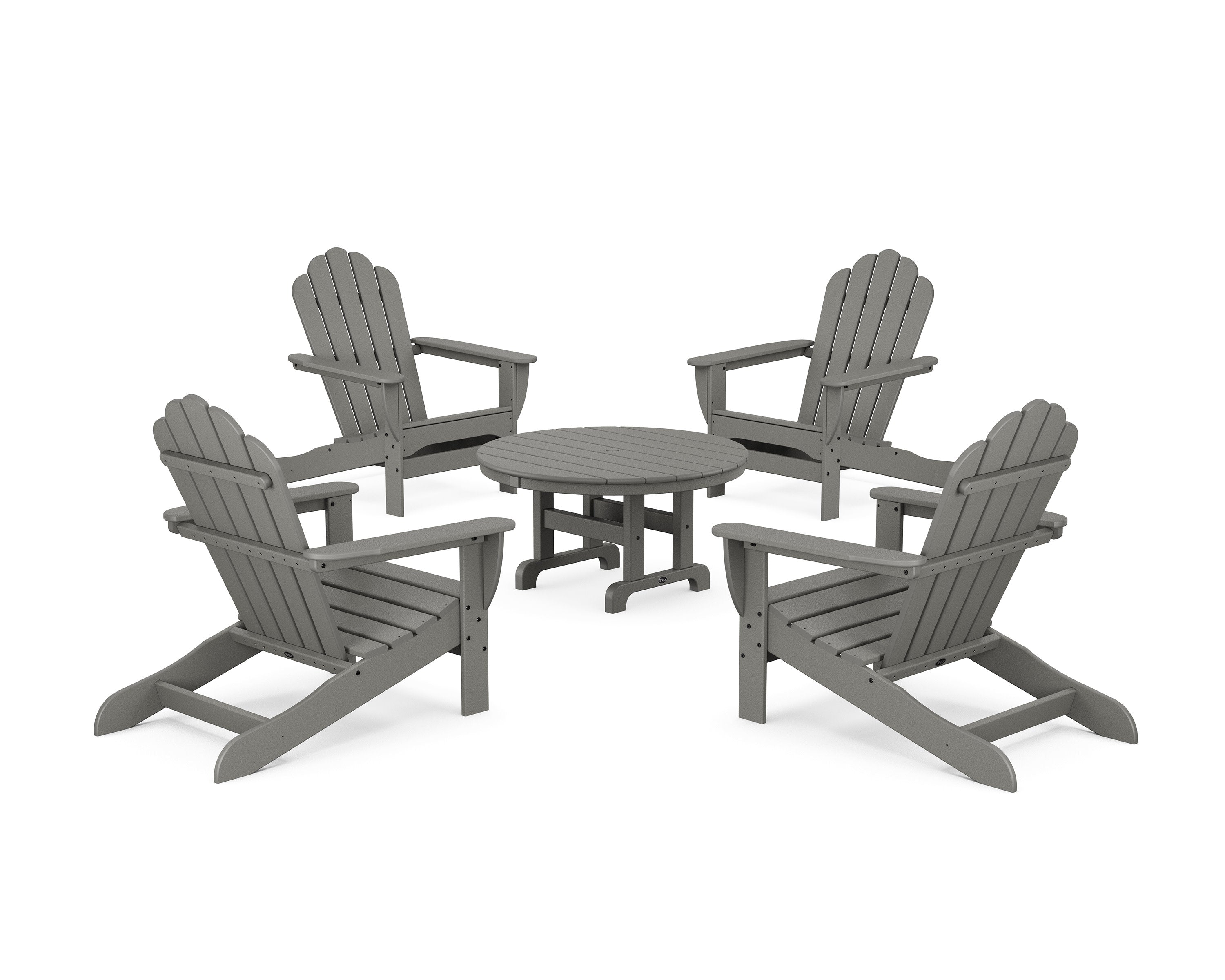 5-Piece Monterey Bay Oversized Adirondack Chair Conversation Group in Stepping Stone