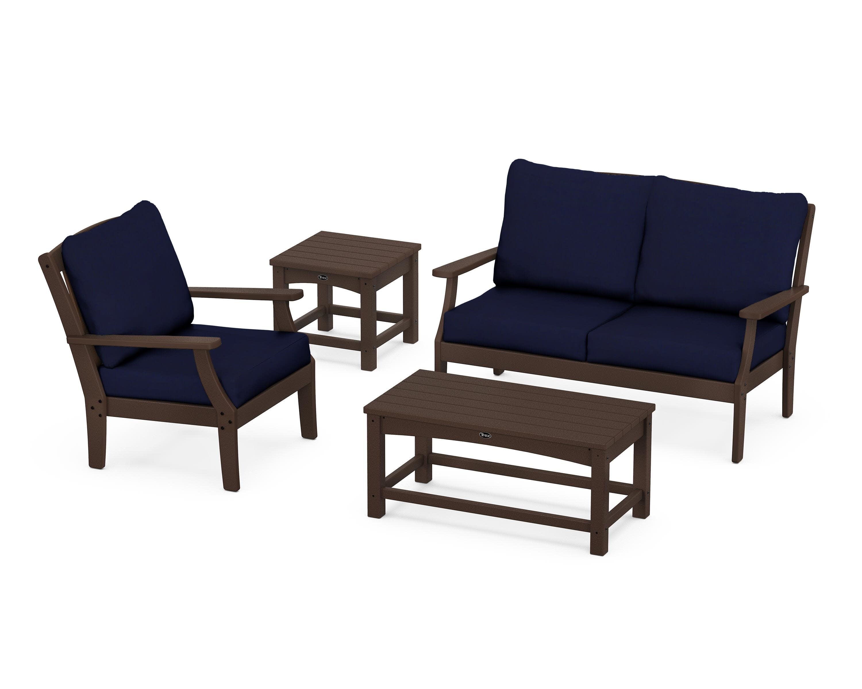 Yacht Club 4-Piece Deep Seating Set in Vintage Lantern / Navy