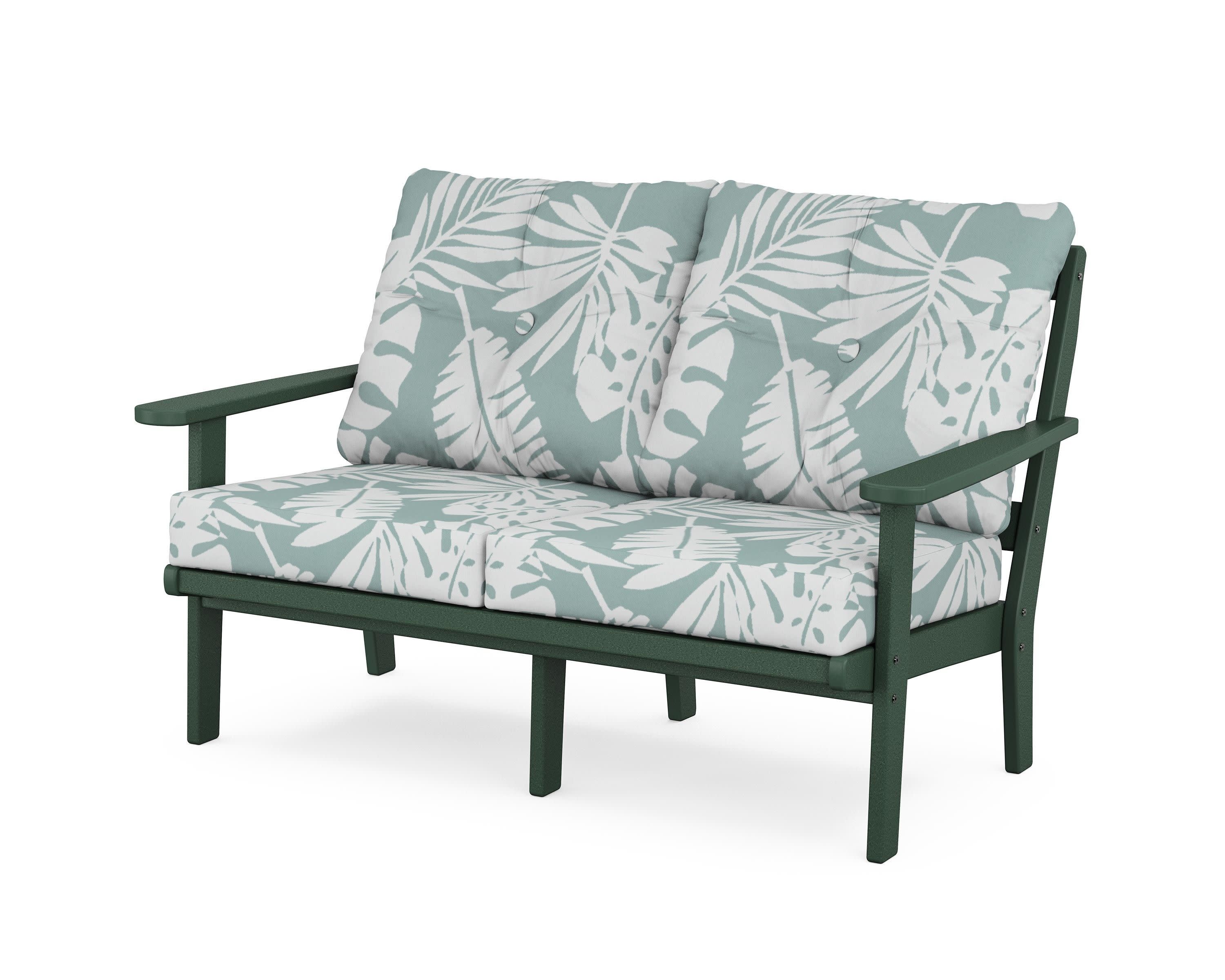 Cape Cod Deep Seating Loveseat in Rainforest Canopy / Leaf Glacier Spa