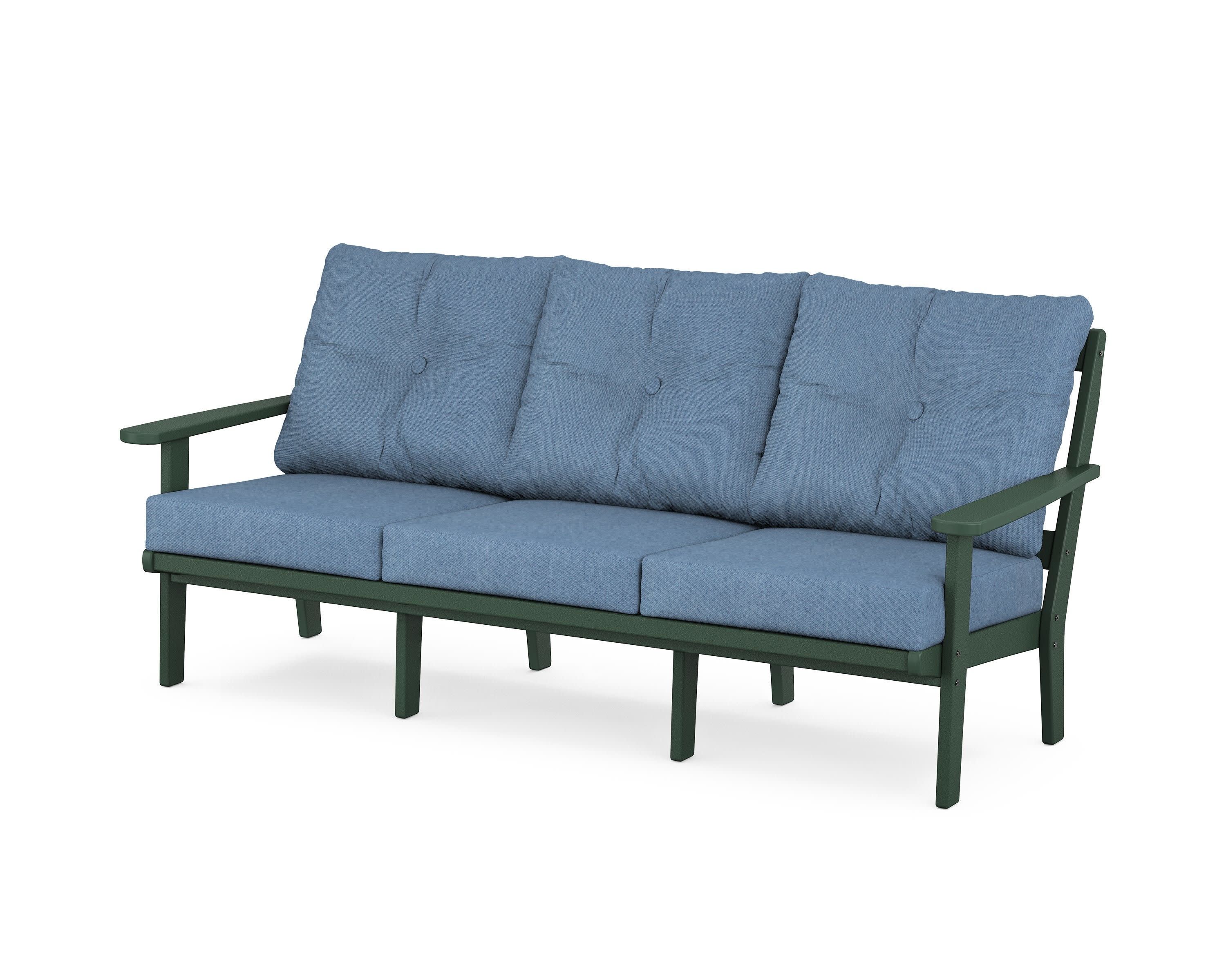Cape Cod Deep Seating Sofa in Rainforest Canopy / Sky Blue