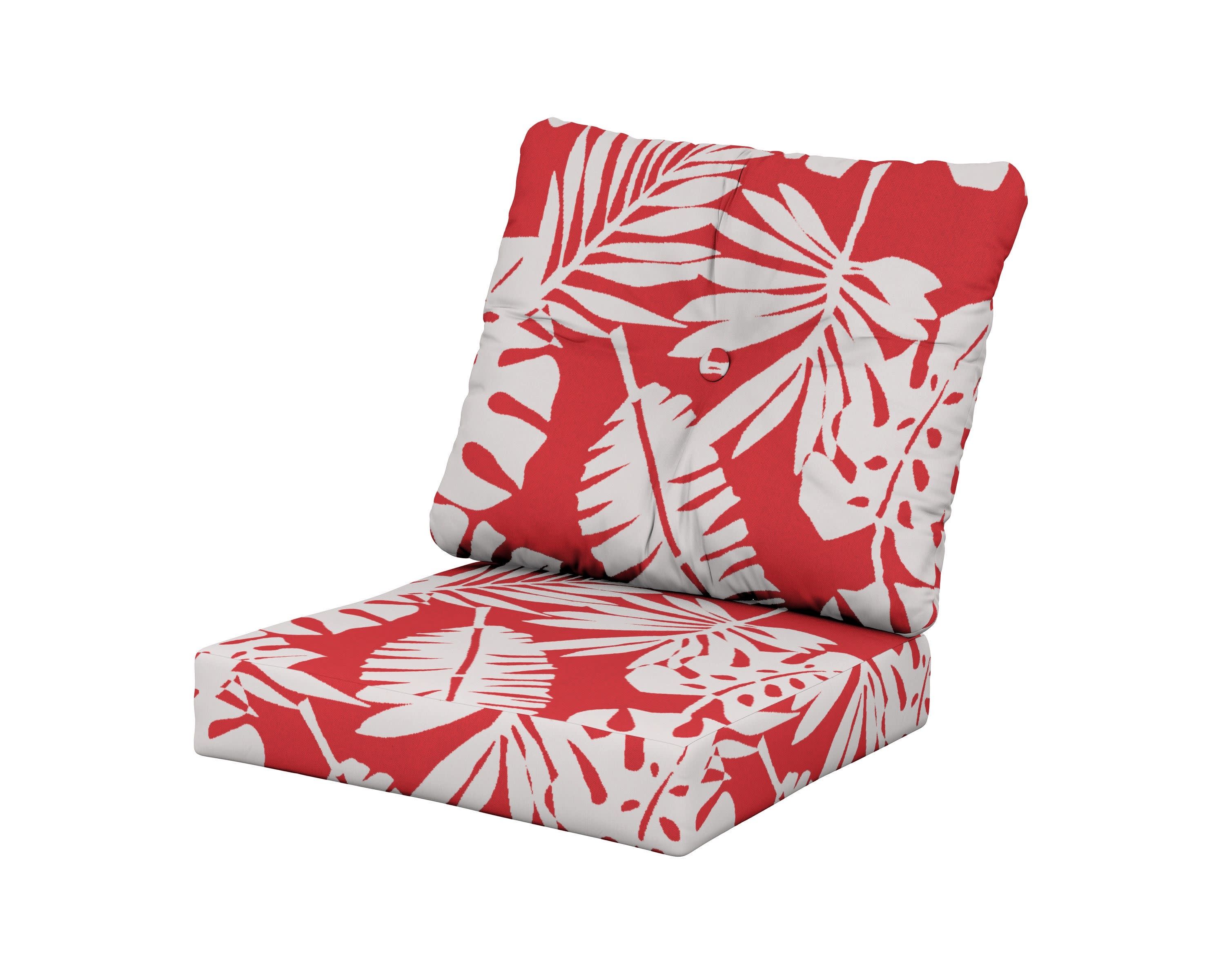 Vineyard Seat/Back Cushion in Leaf Crimson