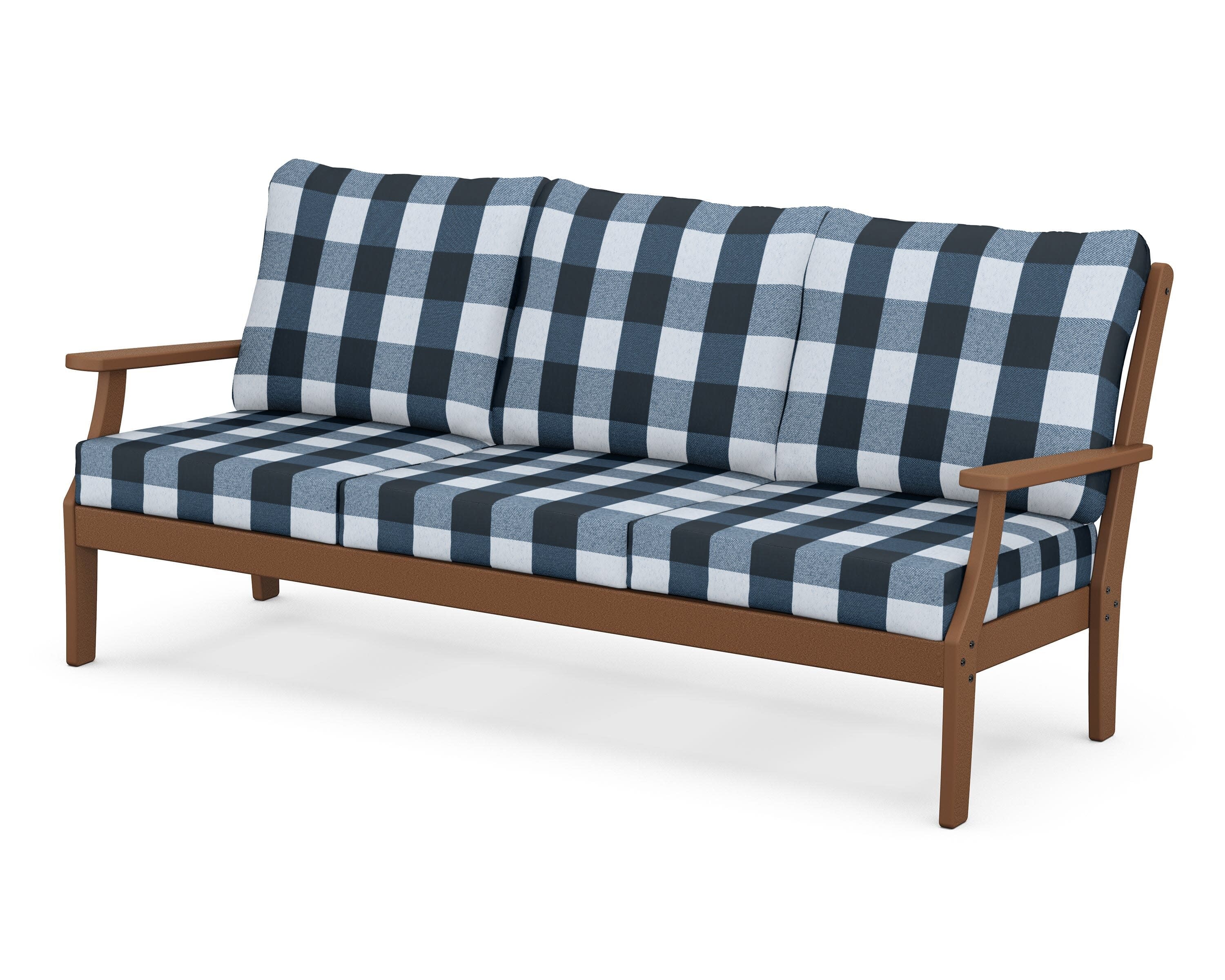 Yacht Club Deep Seating Sofa in Tree House / Buffalo Plaid Marine Indigo