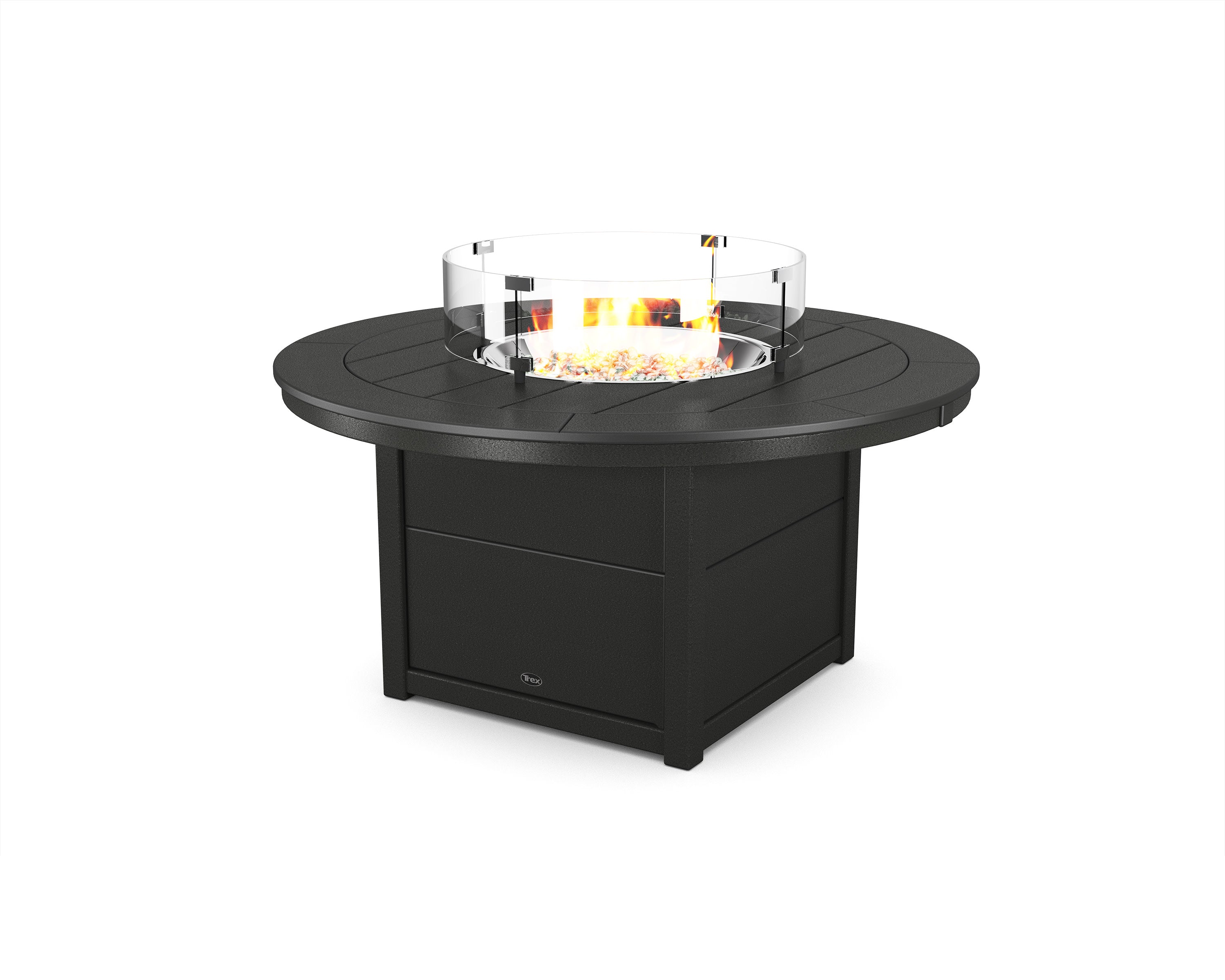 Trex Round 48 Fire Pit Table in Charcoal Black