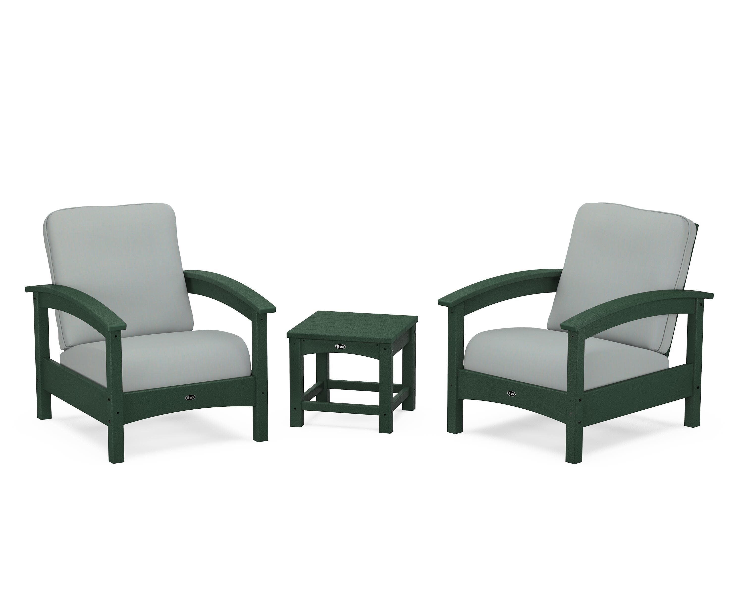 Rockport Club 3-Piece Deep Seating Conversation Set in Rainforest Canopy / Spa