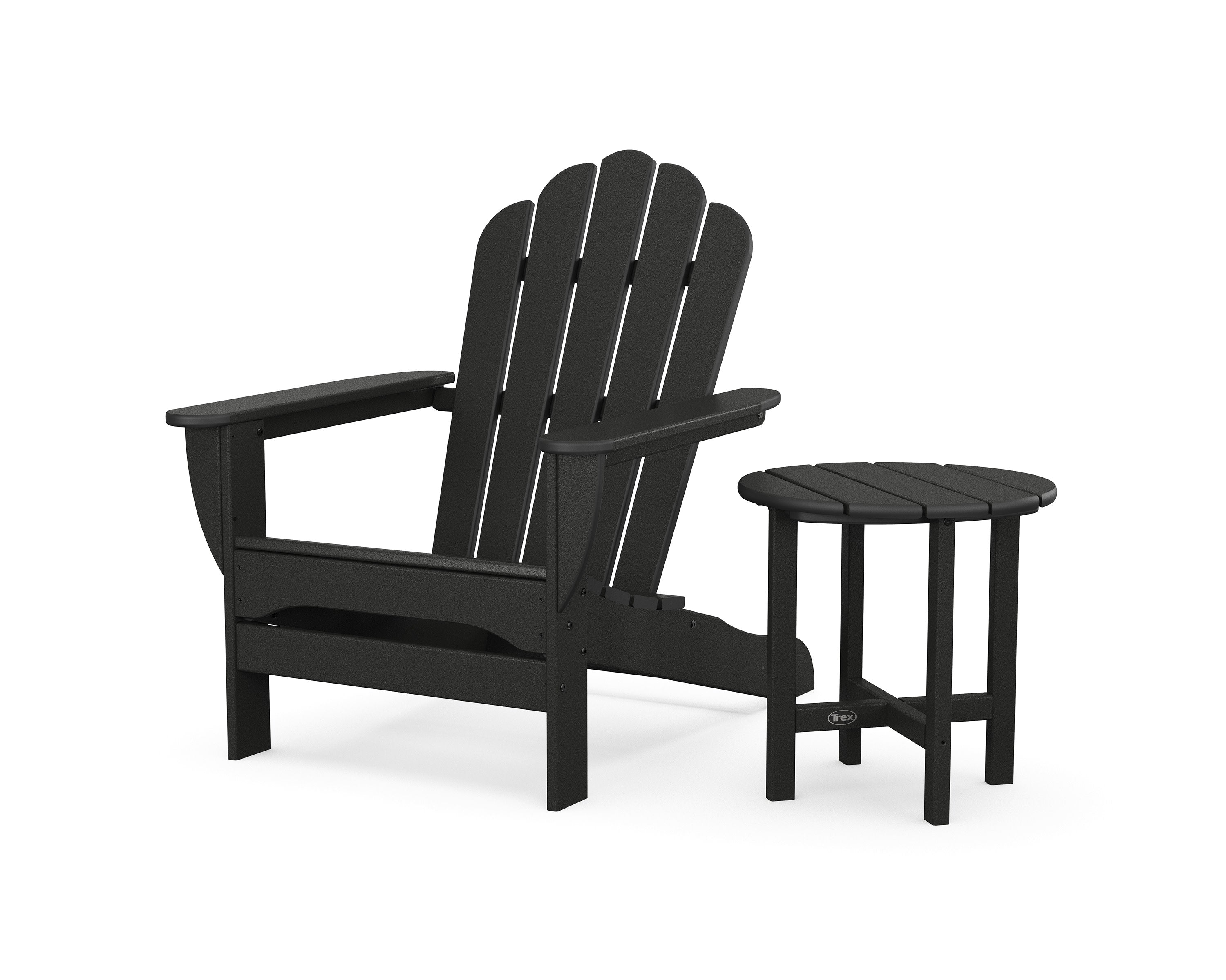 Monterey Bay Oversized Adirondack Chair with Side Table in Charcoal Black