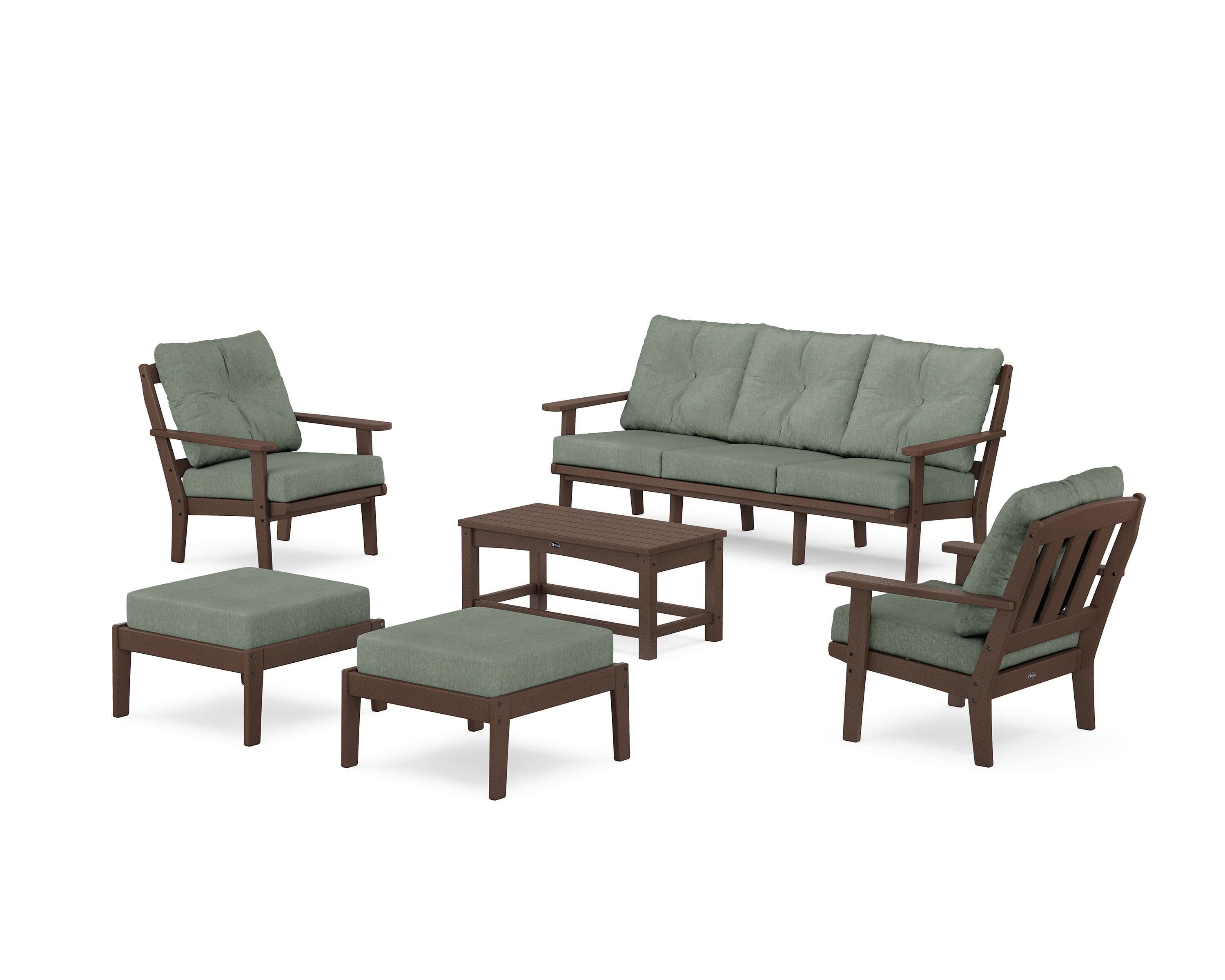 Cape Cod 6-Piece Lounge Sofa Set in Vintage Lantern / Cast Sage