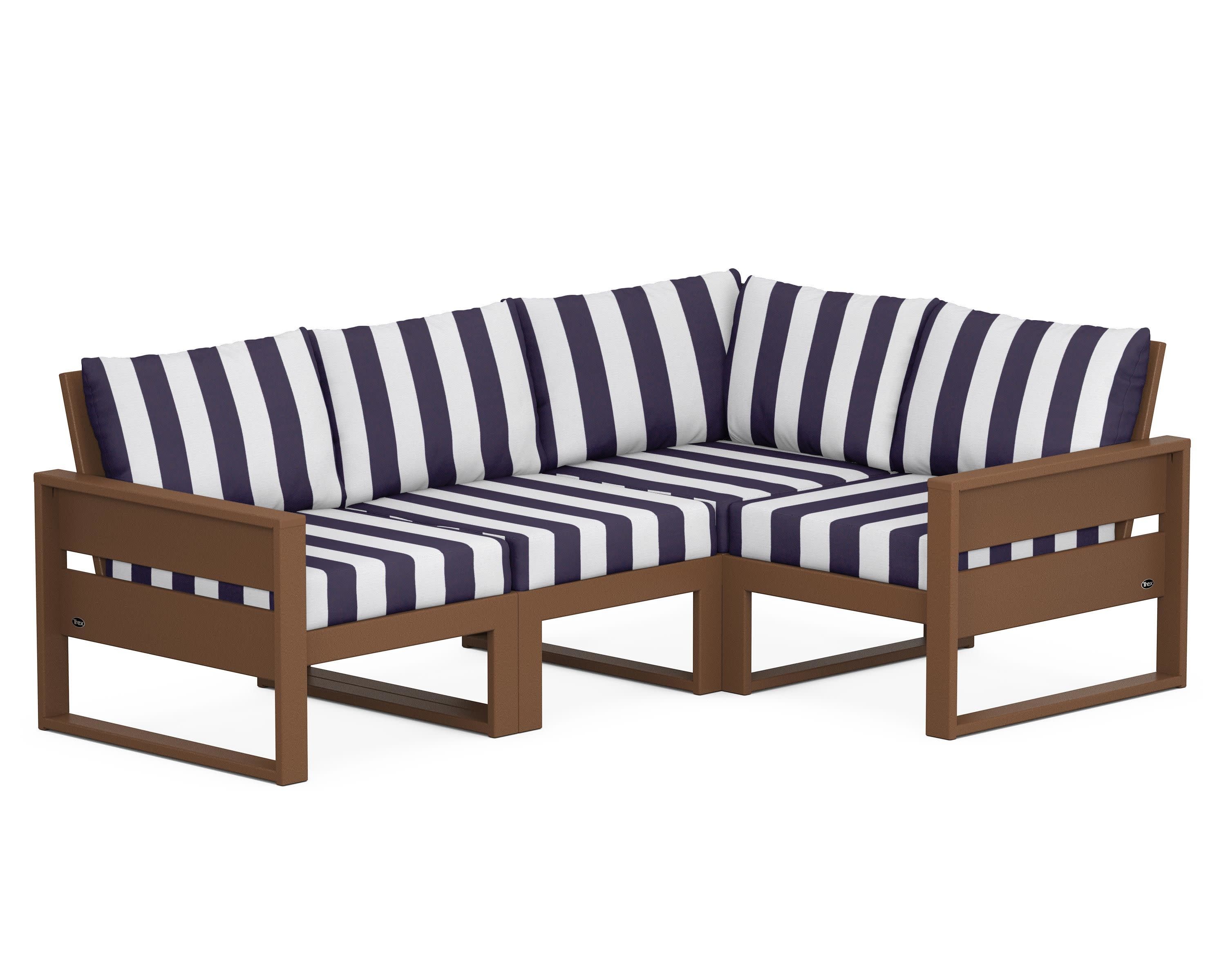 Eastport 4- Piece Sectional in Tree House / Cabana Stripe Navy