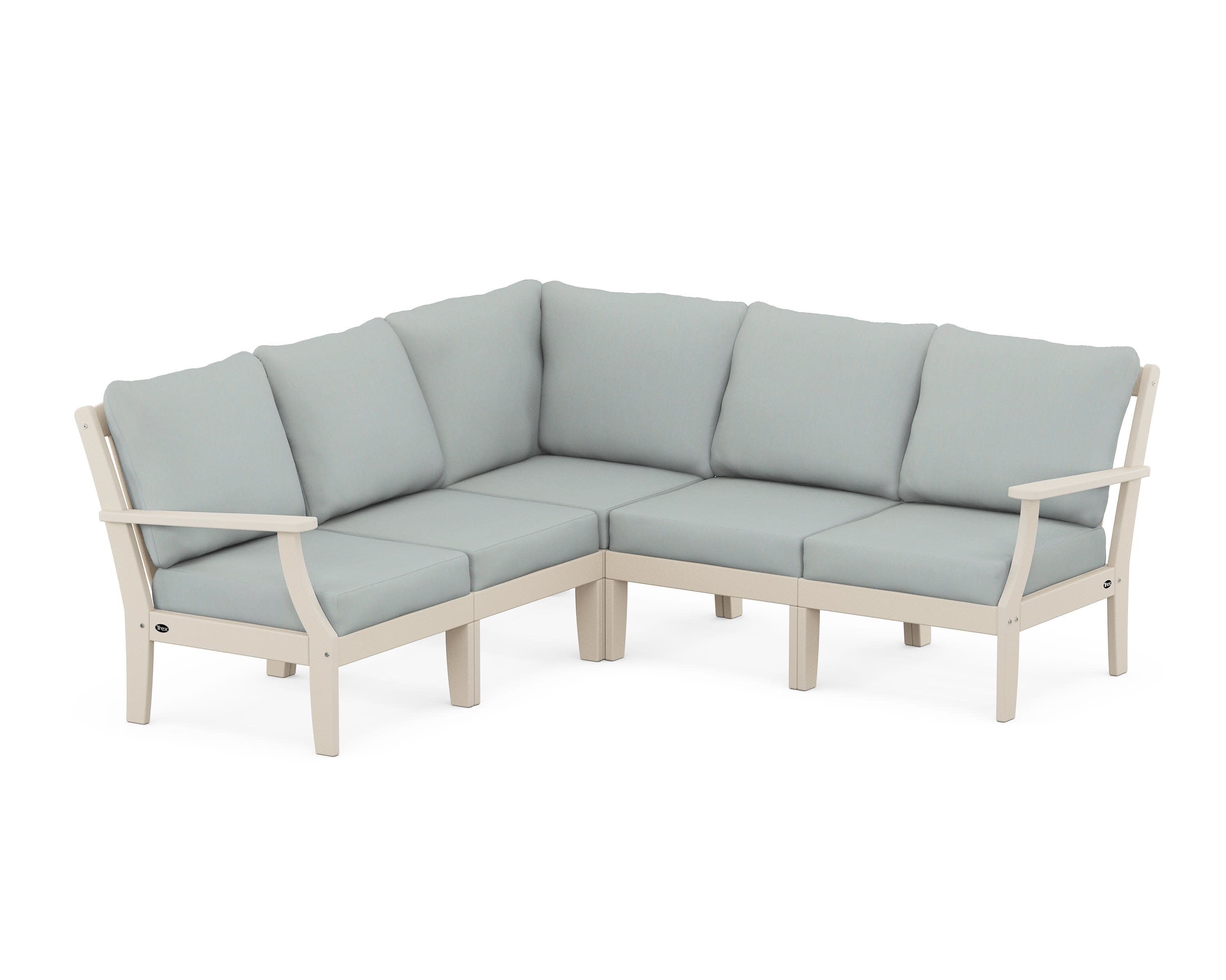 Yacht Club Modular 5-Piece Deep Seating Set in Sand Castle / Spa