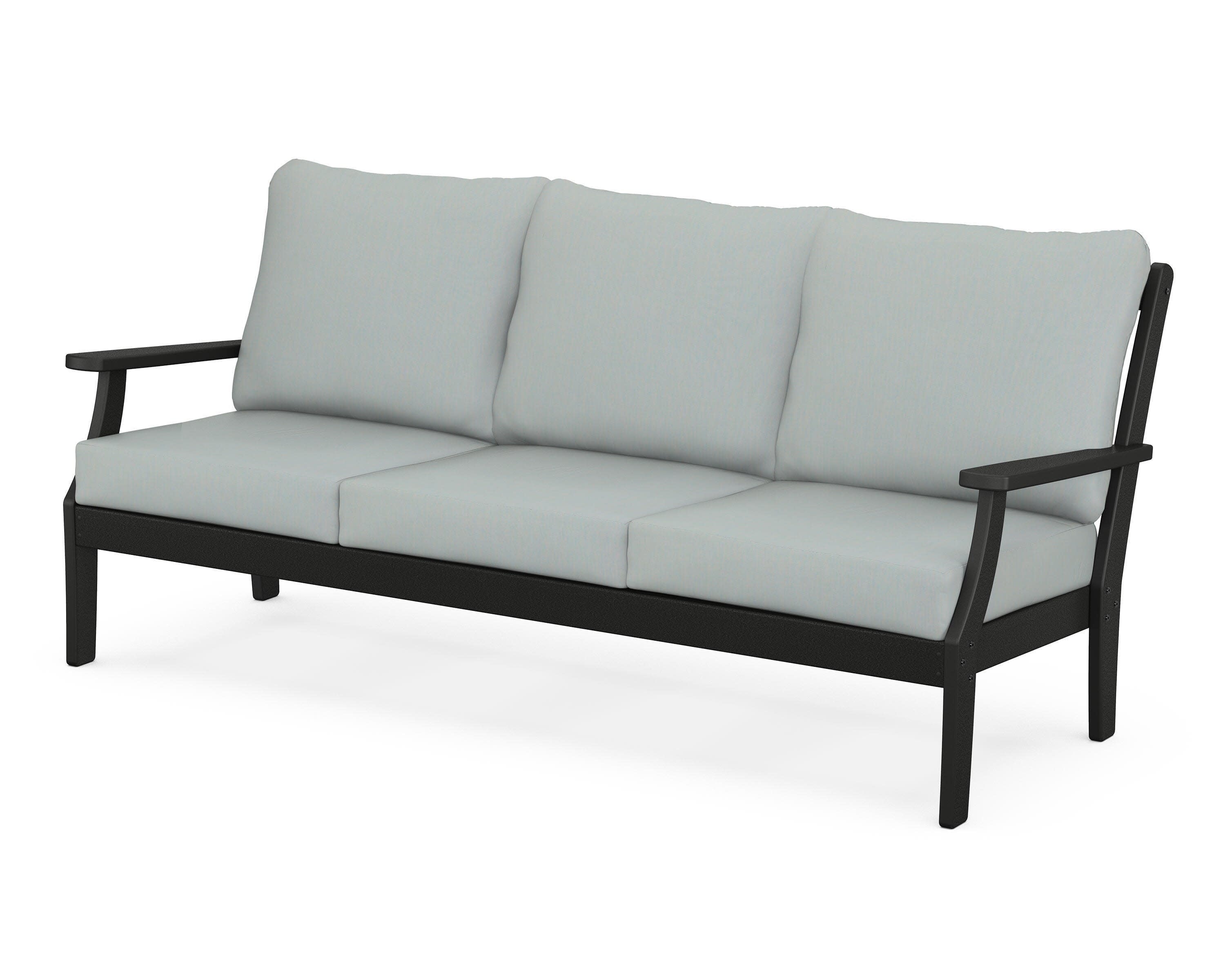 Yacht Club Deep Seating Sofa in Charcoal Black / Spa