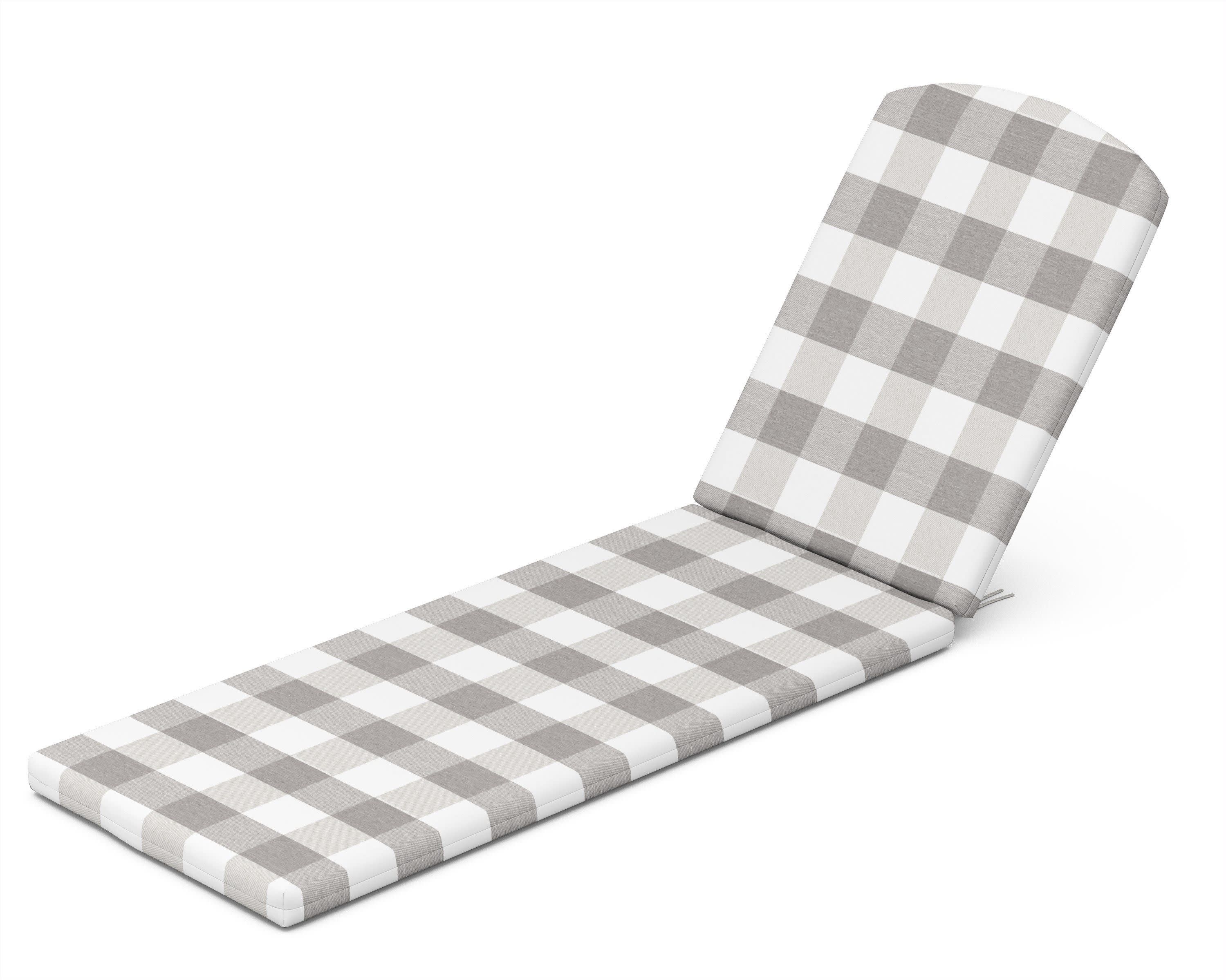 Chaise Cushion - 77"D x 21.25"W x 2.5"H in Buffalo Plaid Grey Mist