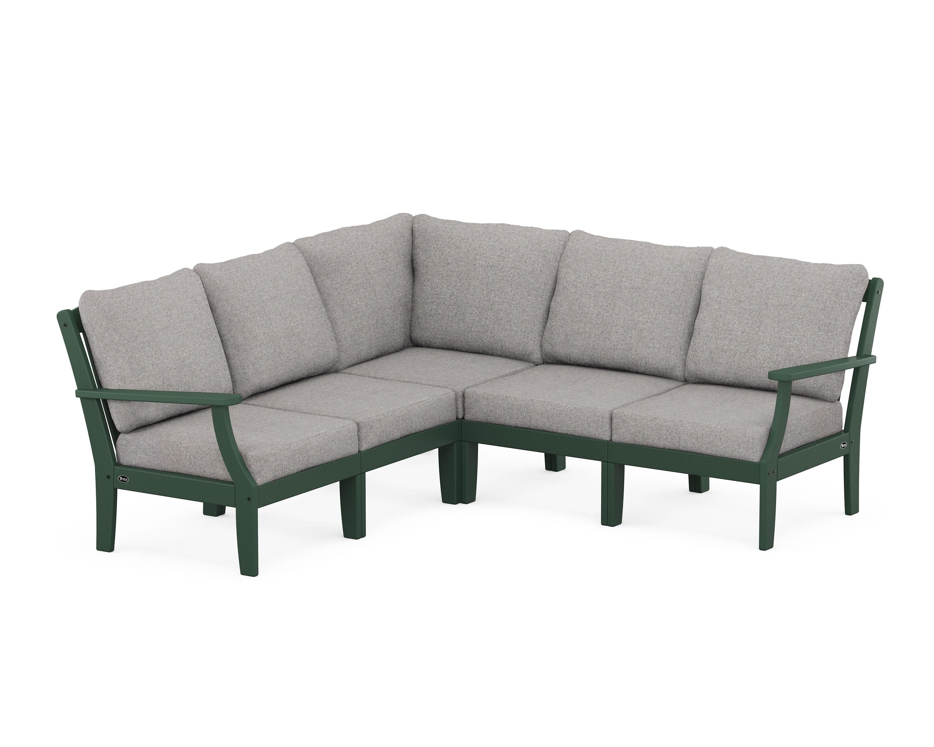 Yacht Club Modular 5-Piece Deep Seating Set in Rainforest Canopy / Grey Mist