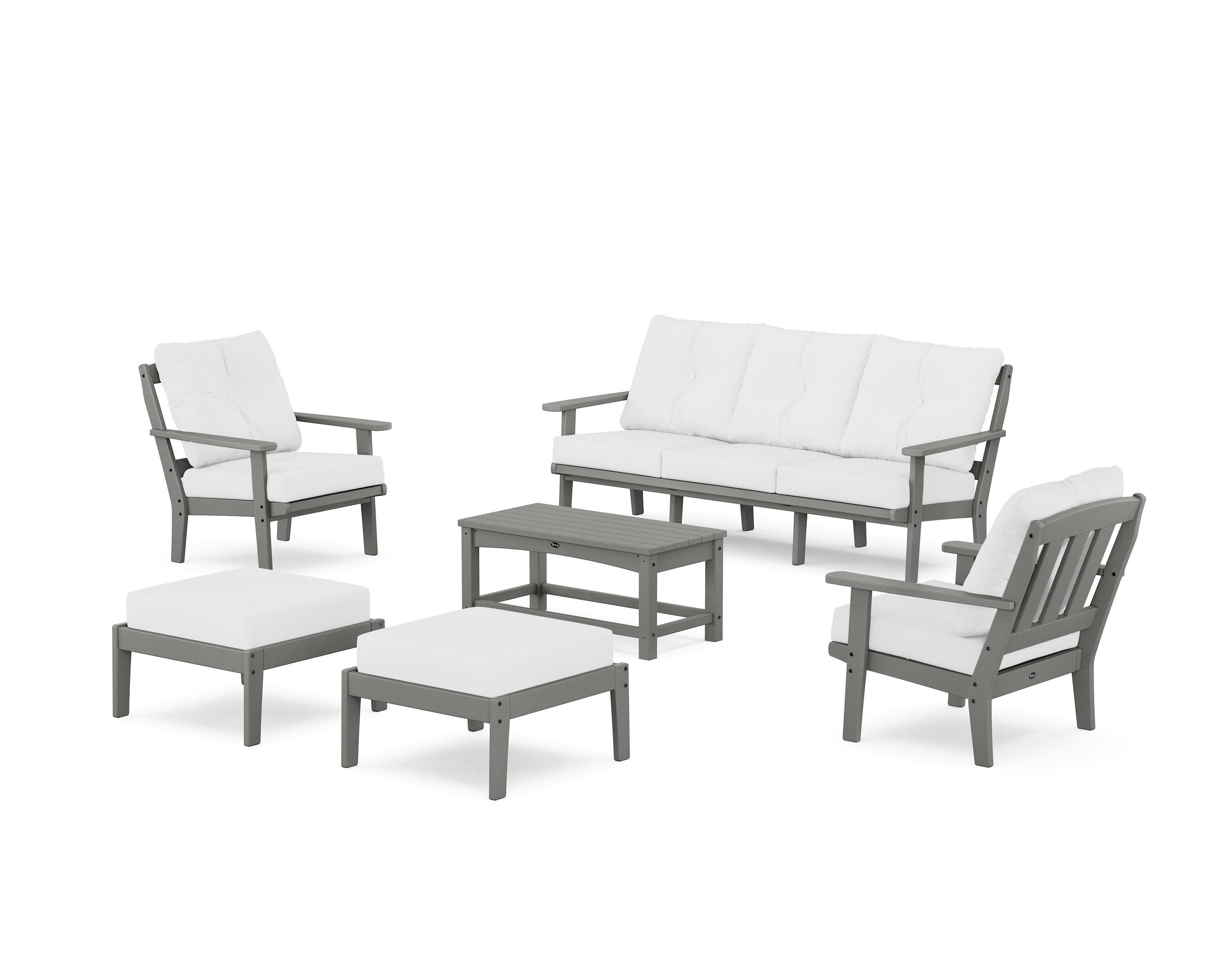Cape Cod 6-Piece Lounge Sofa Set in Stepping Stone / Natural